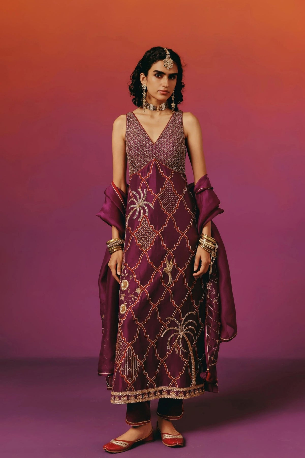 Purple Kurta Set