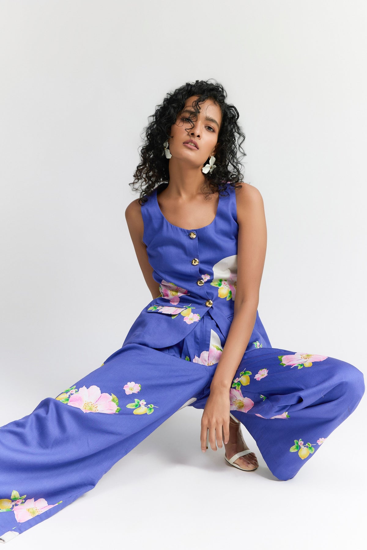 Ellectric Blue Diza Waistcoat Set