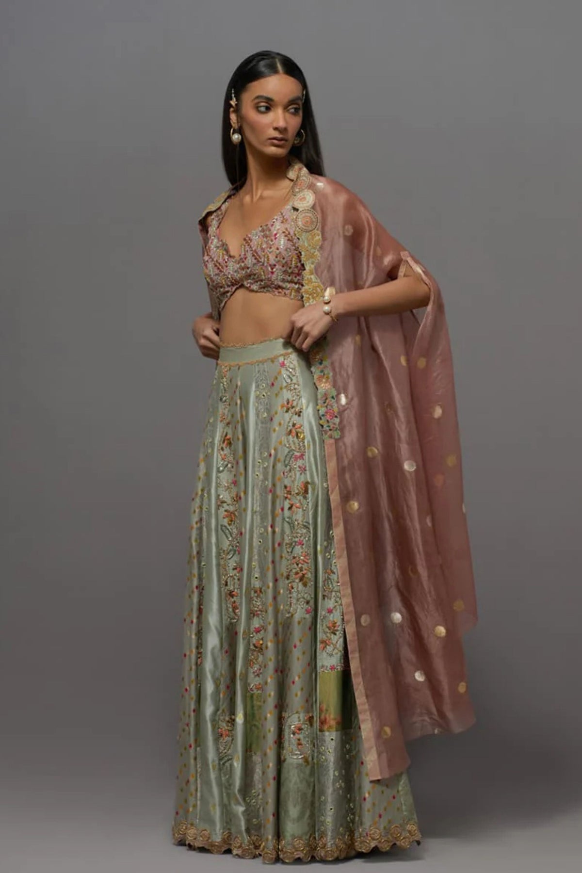 Mauve Cape Sharara Set
