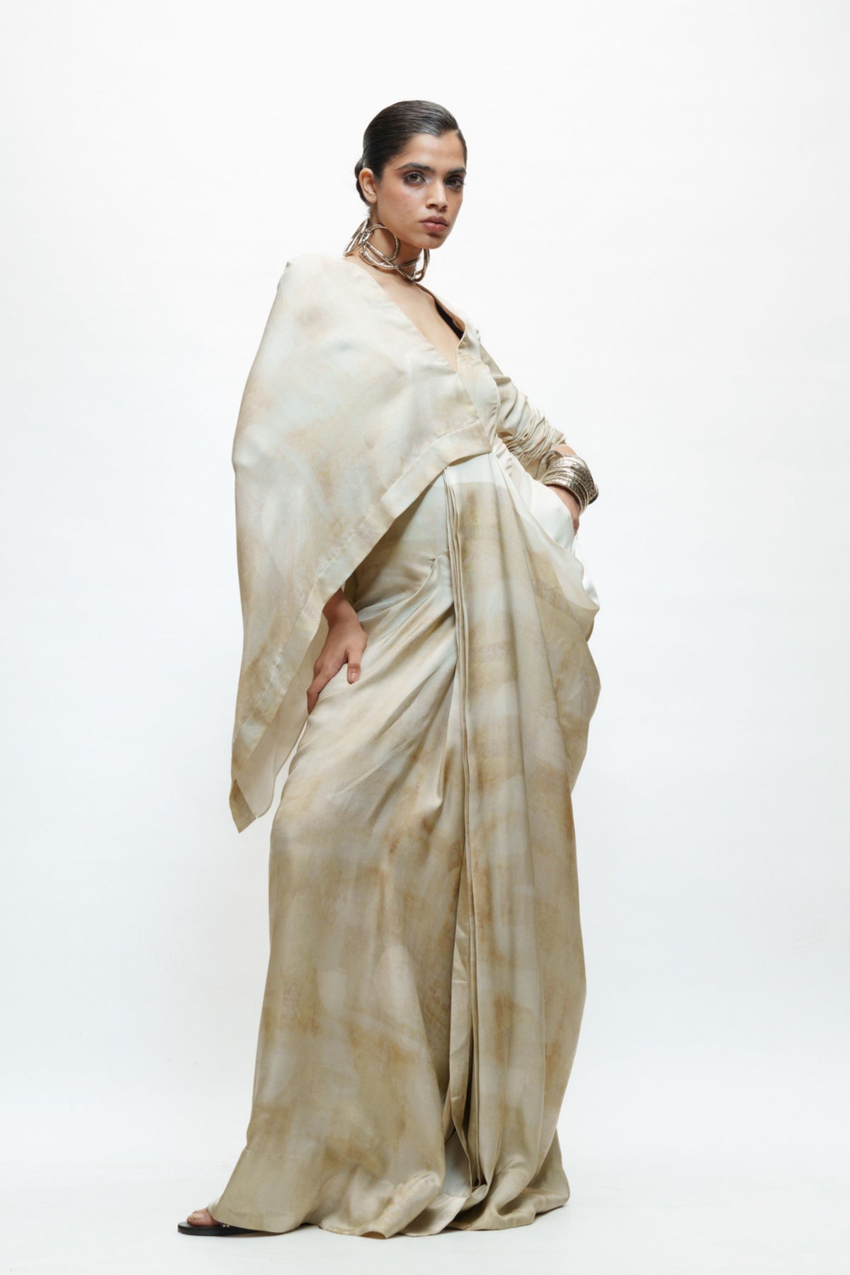 Ivory Silk Habutai Drape