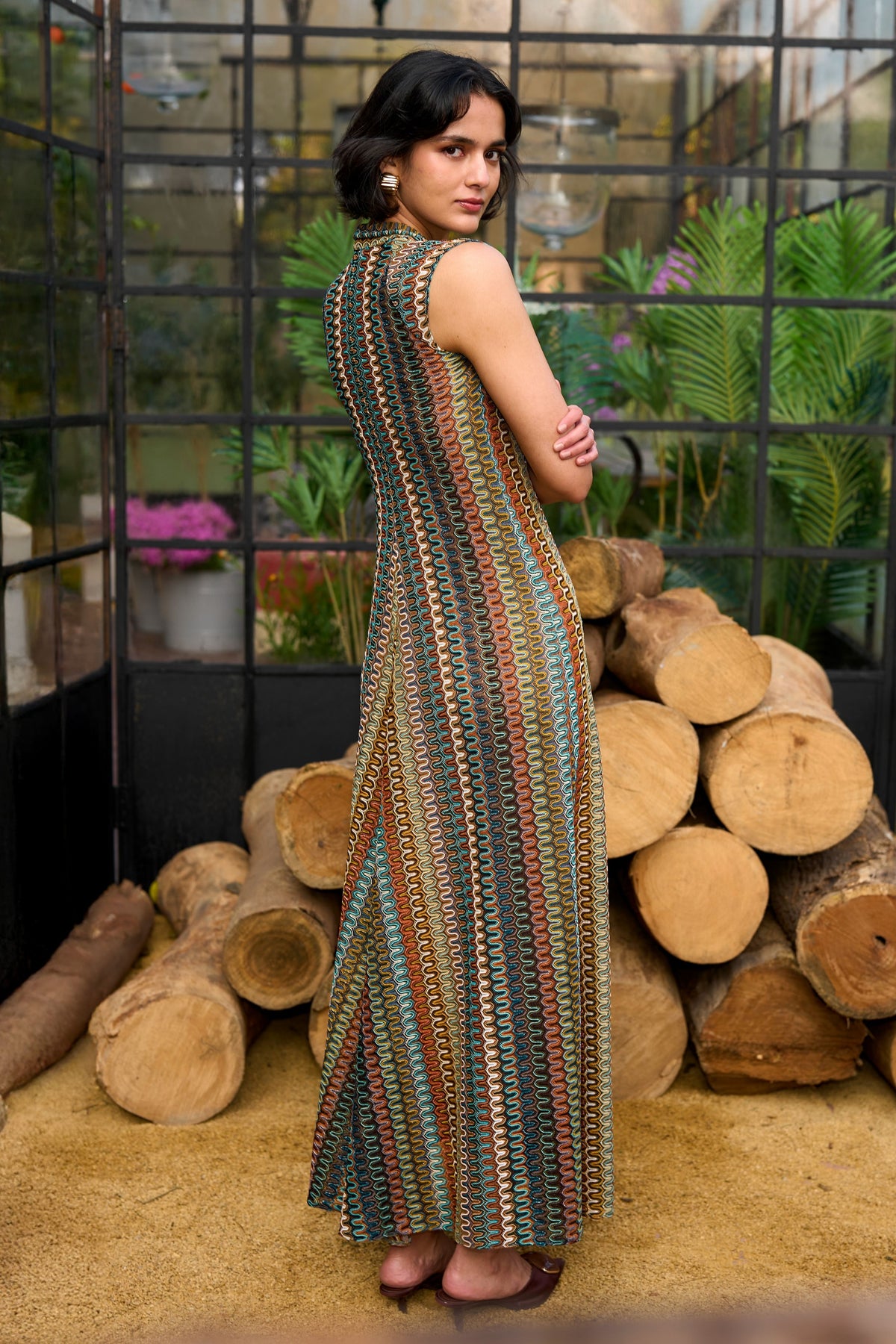 Sleeveless Crochet-knit Dress