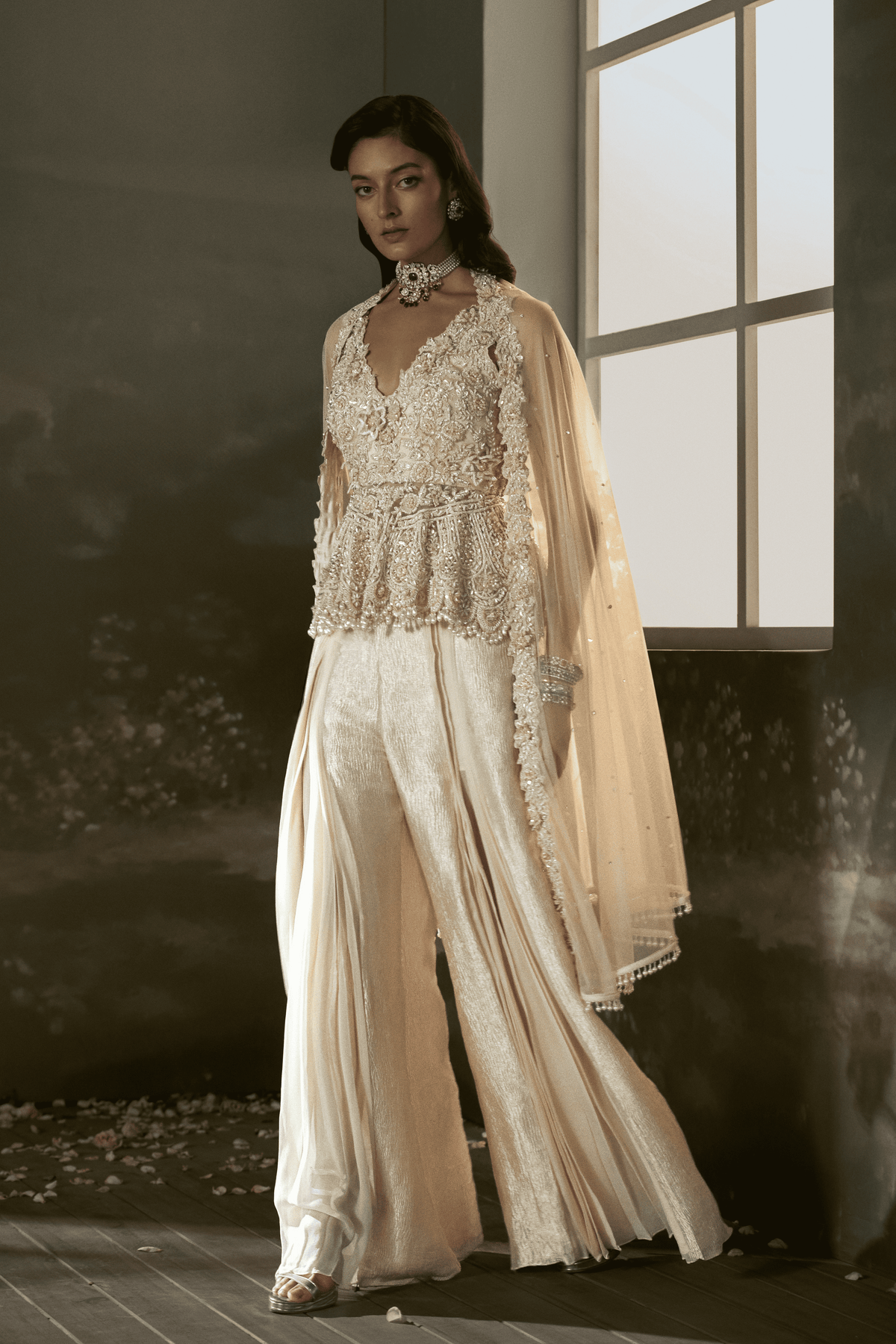 Cream Sharara Set