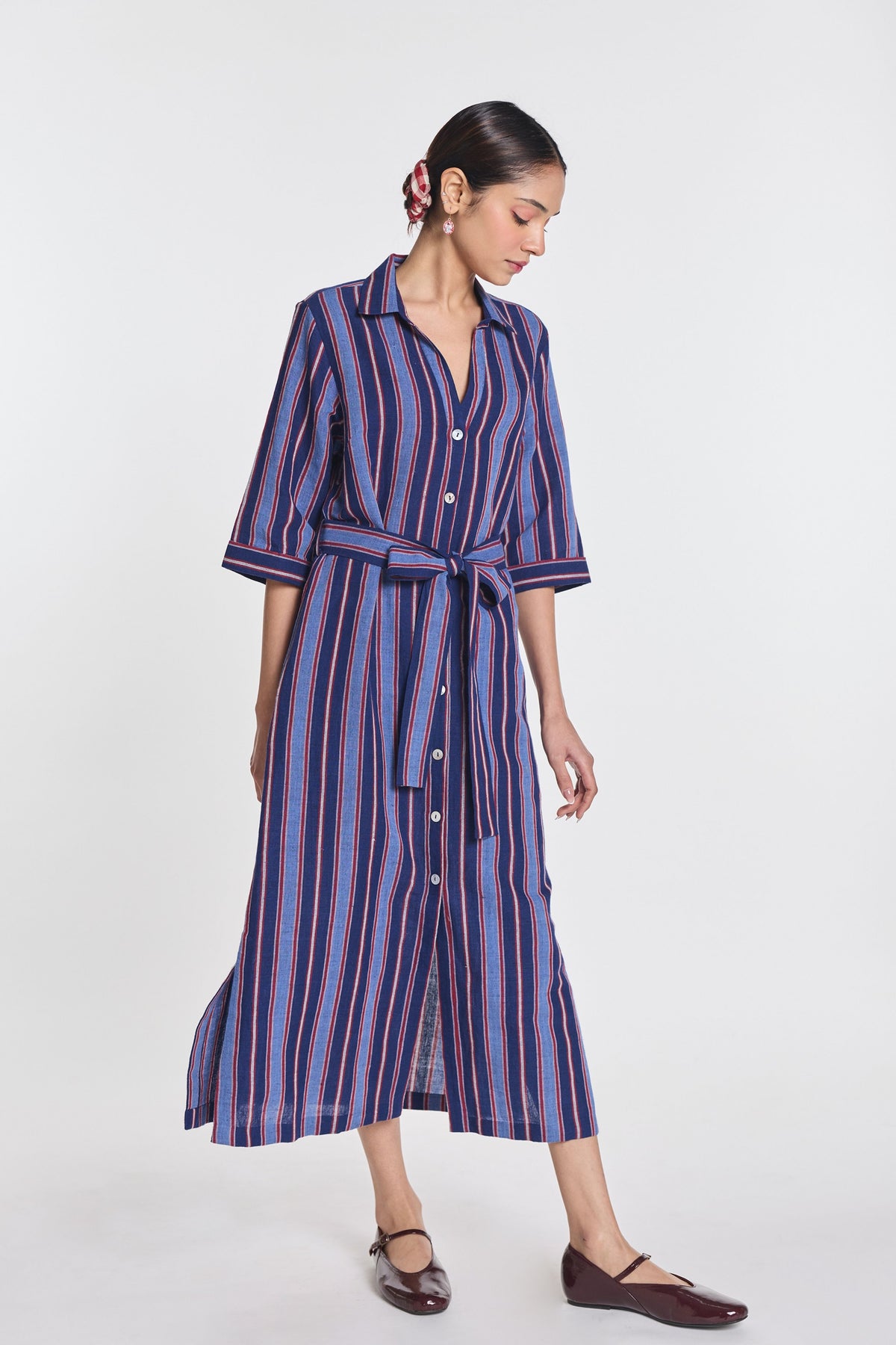 Pimpernel Stripe Belted Dress