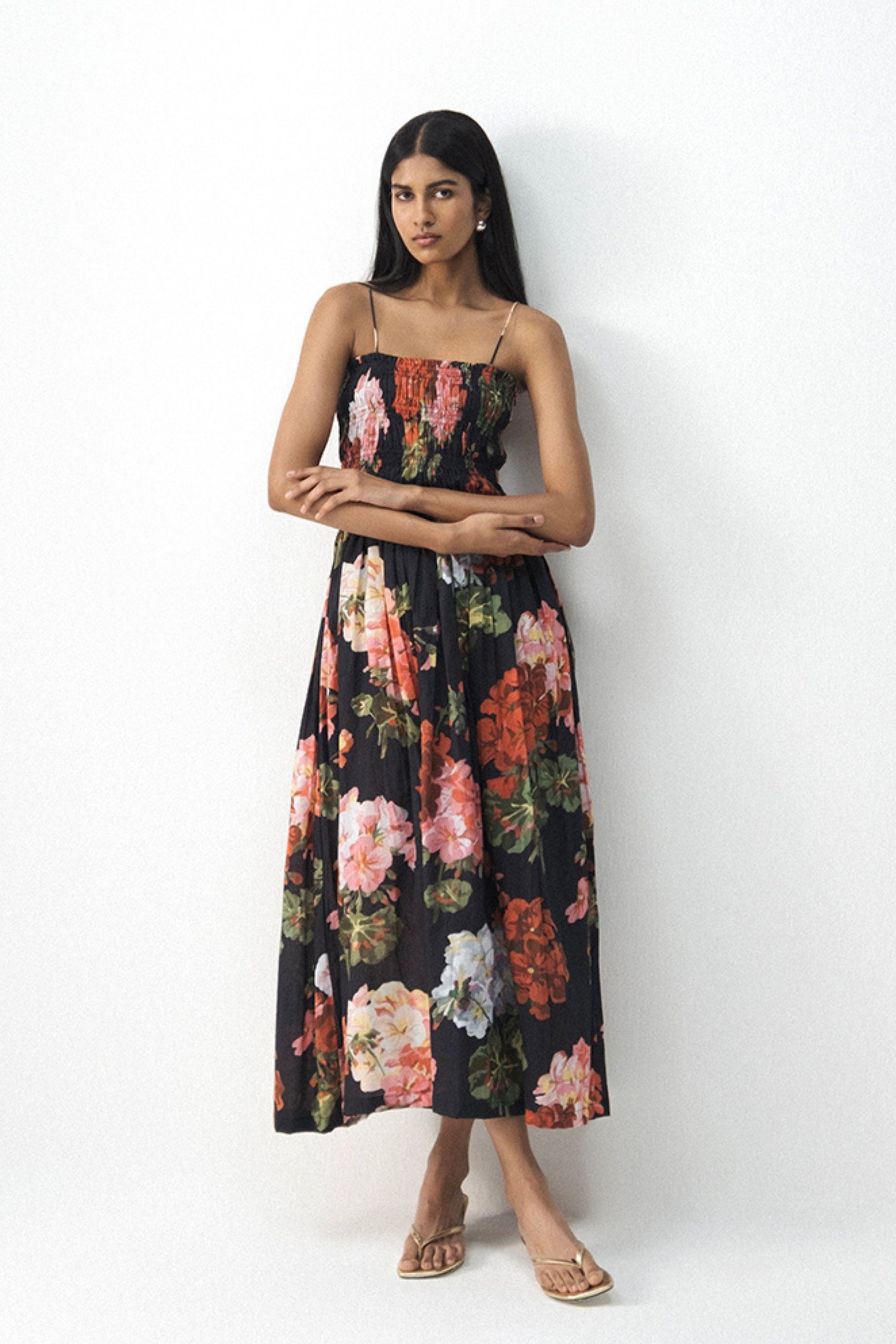 ruched dress india India ruched bustier A line midi dress