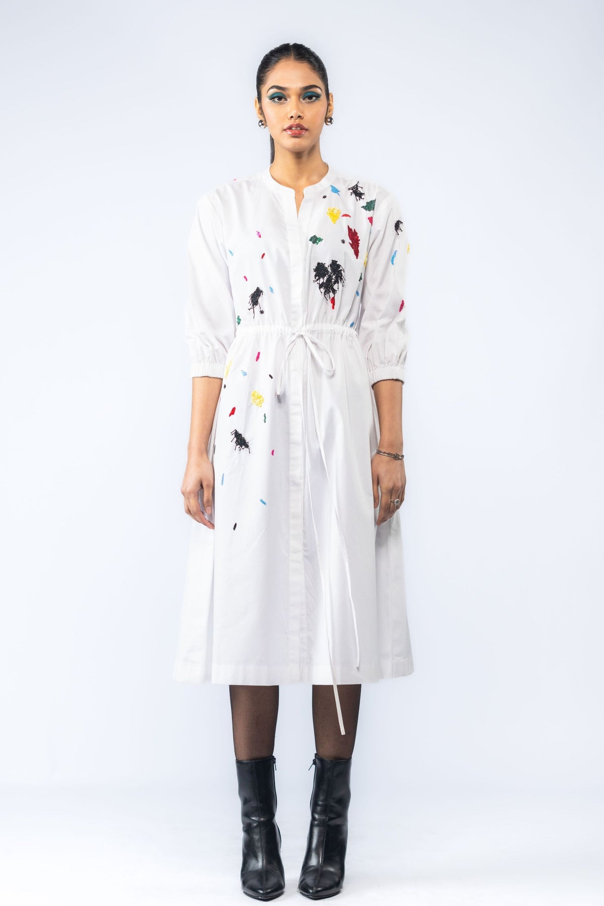 Elara Embroidered Long Dress