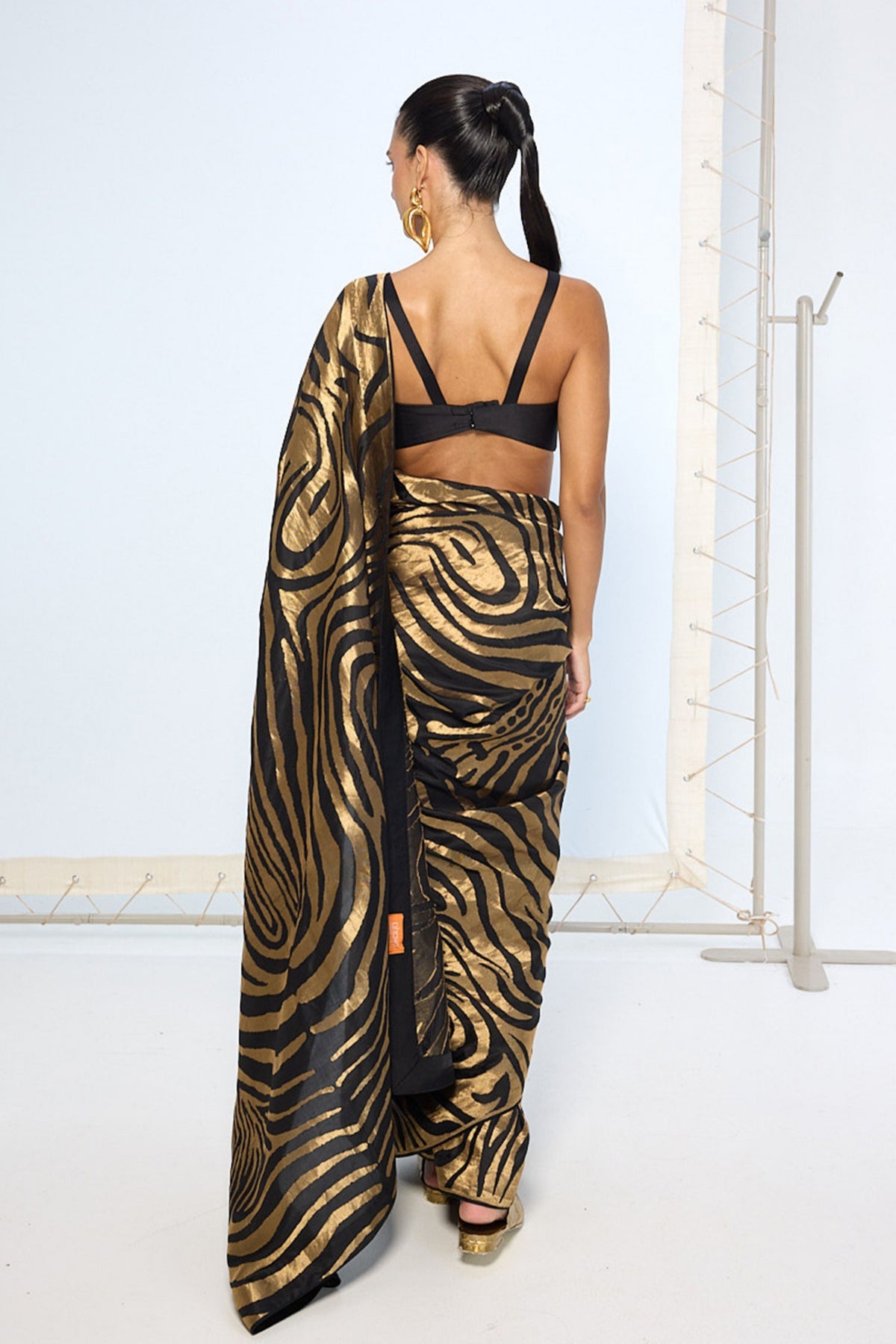 Black and Gold Handwoven Saree