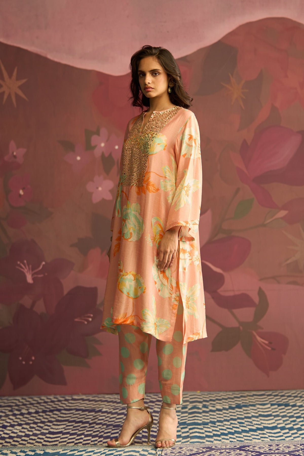 Peach Gleam Kurta Set