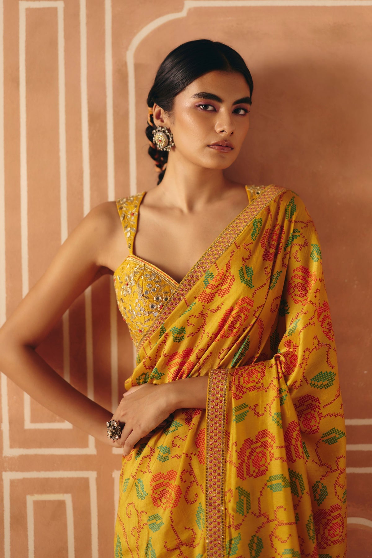 Marigold Yellow Saree Set
