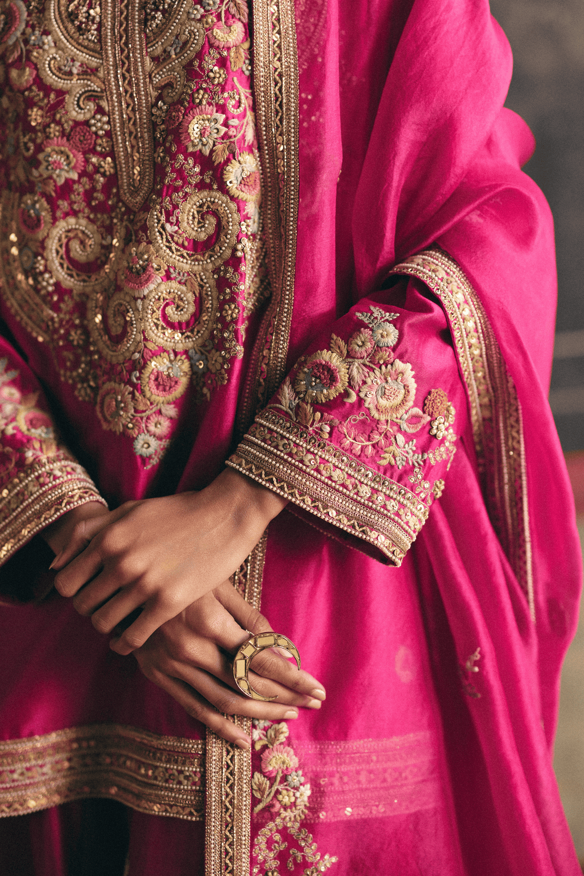 Fuchsia Pink Sharara Set