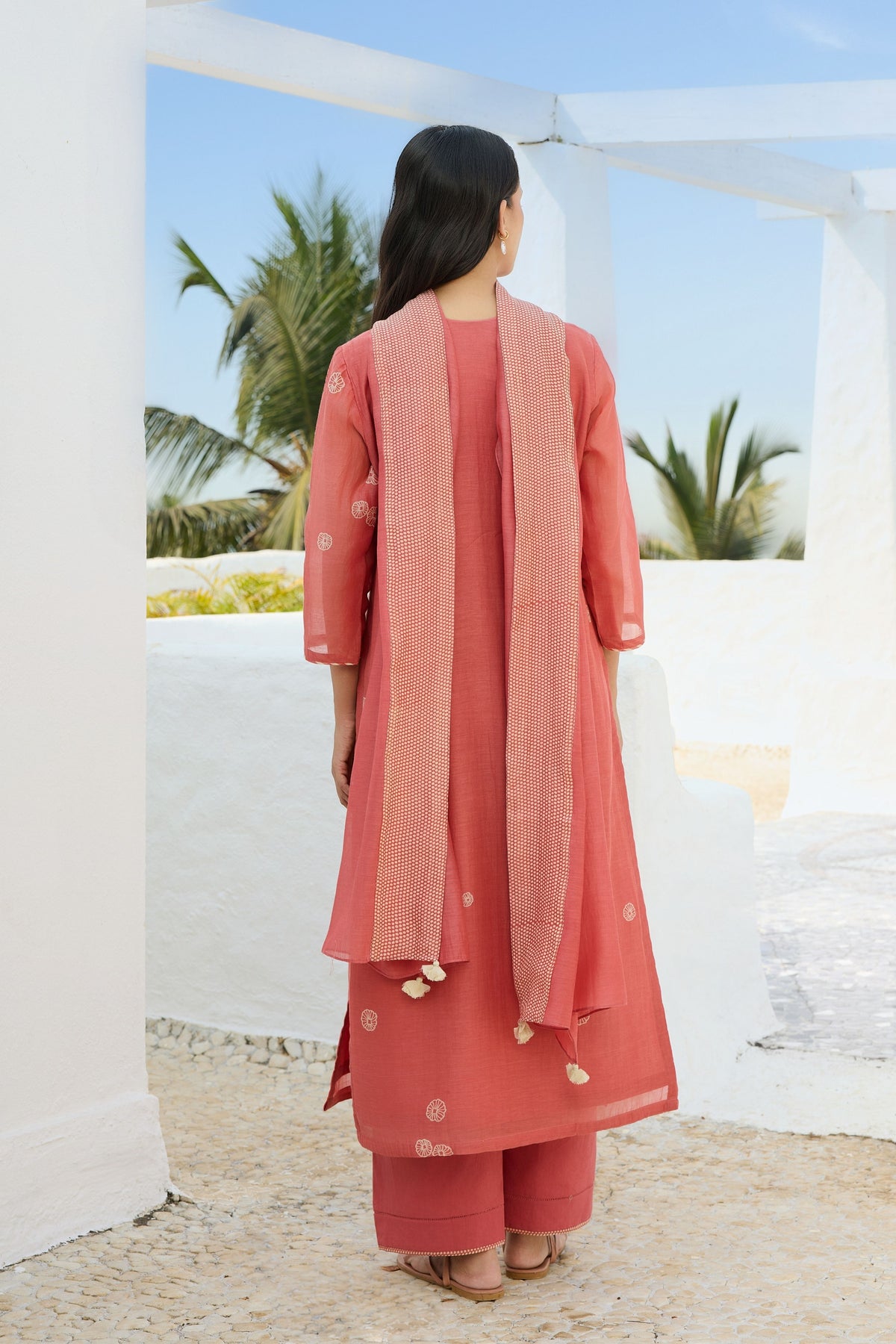 Hibiscus Applique Kurta Set