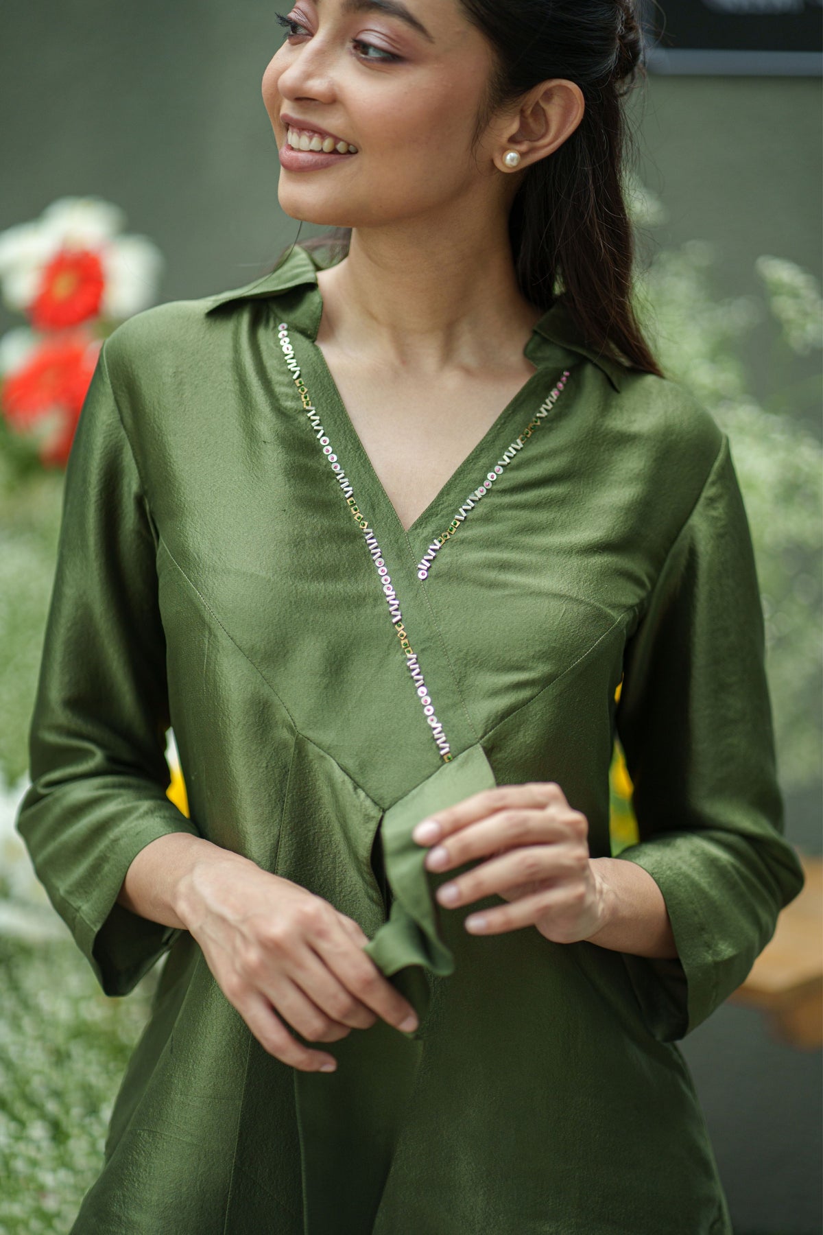 Tie Olive Co-ord Set