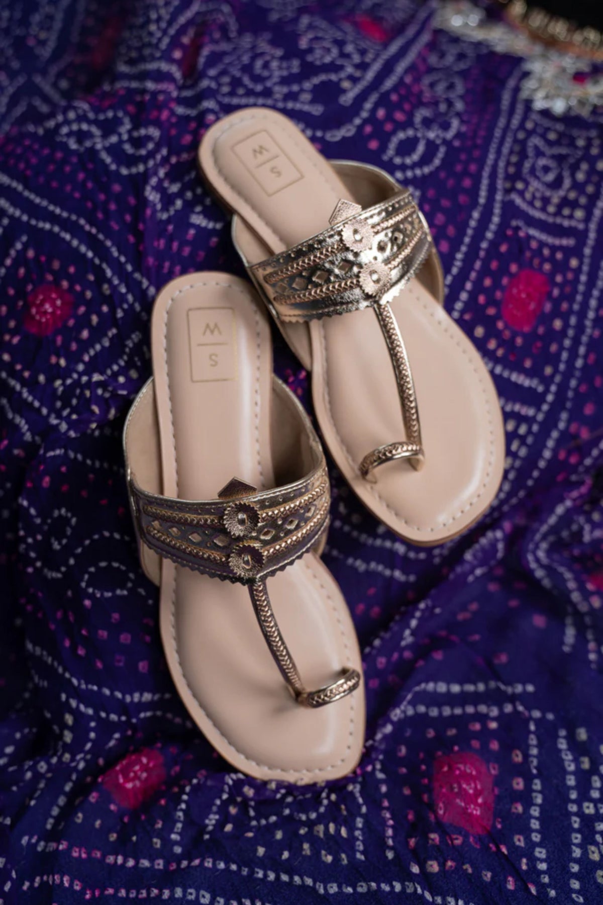 Lexie Gold Kolhapuri Sandals
