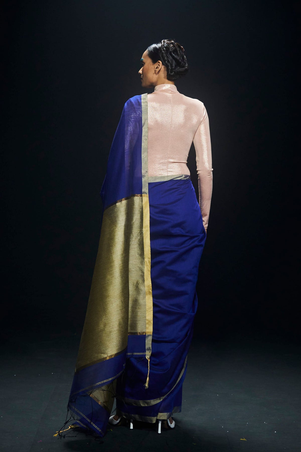 Blue Cotton Silk Saree