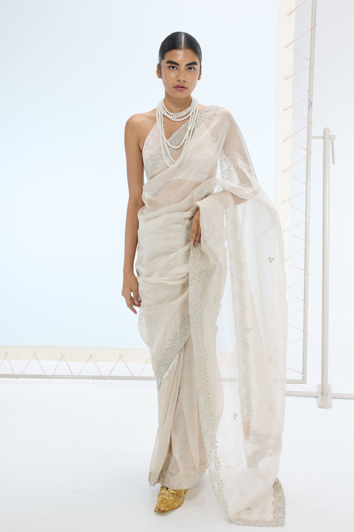 Eva Saree in Champagne