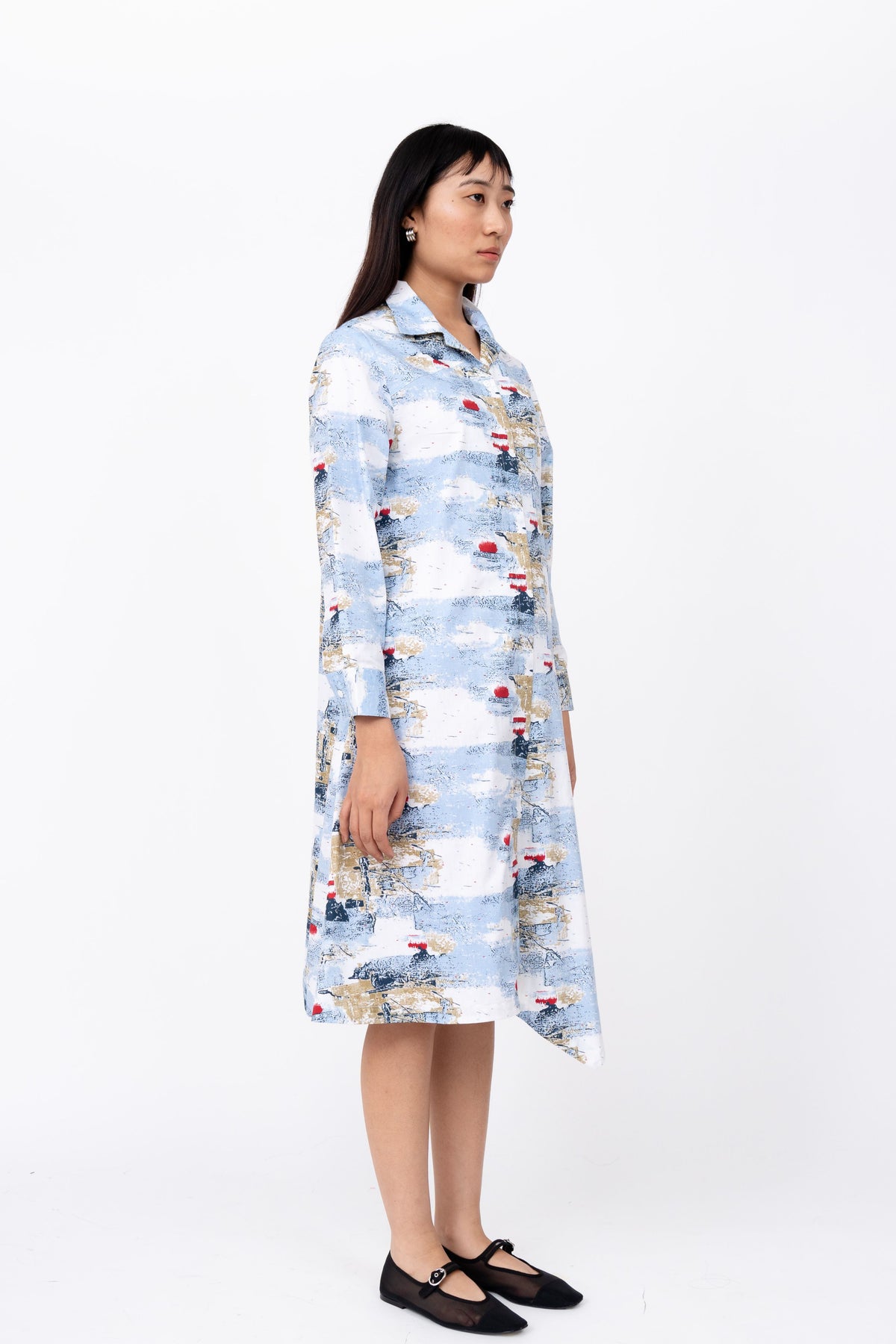 Abstract Canvas Slide Shirt Dress