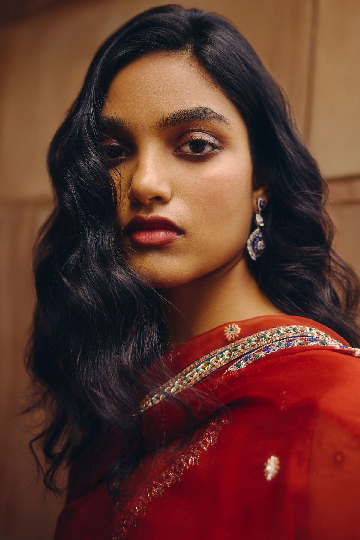 Crimson Symphony Anarkali