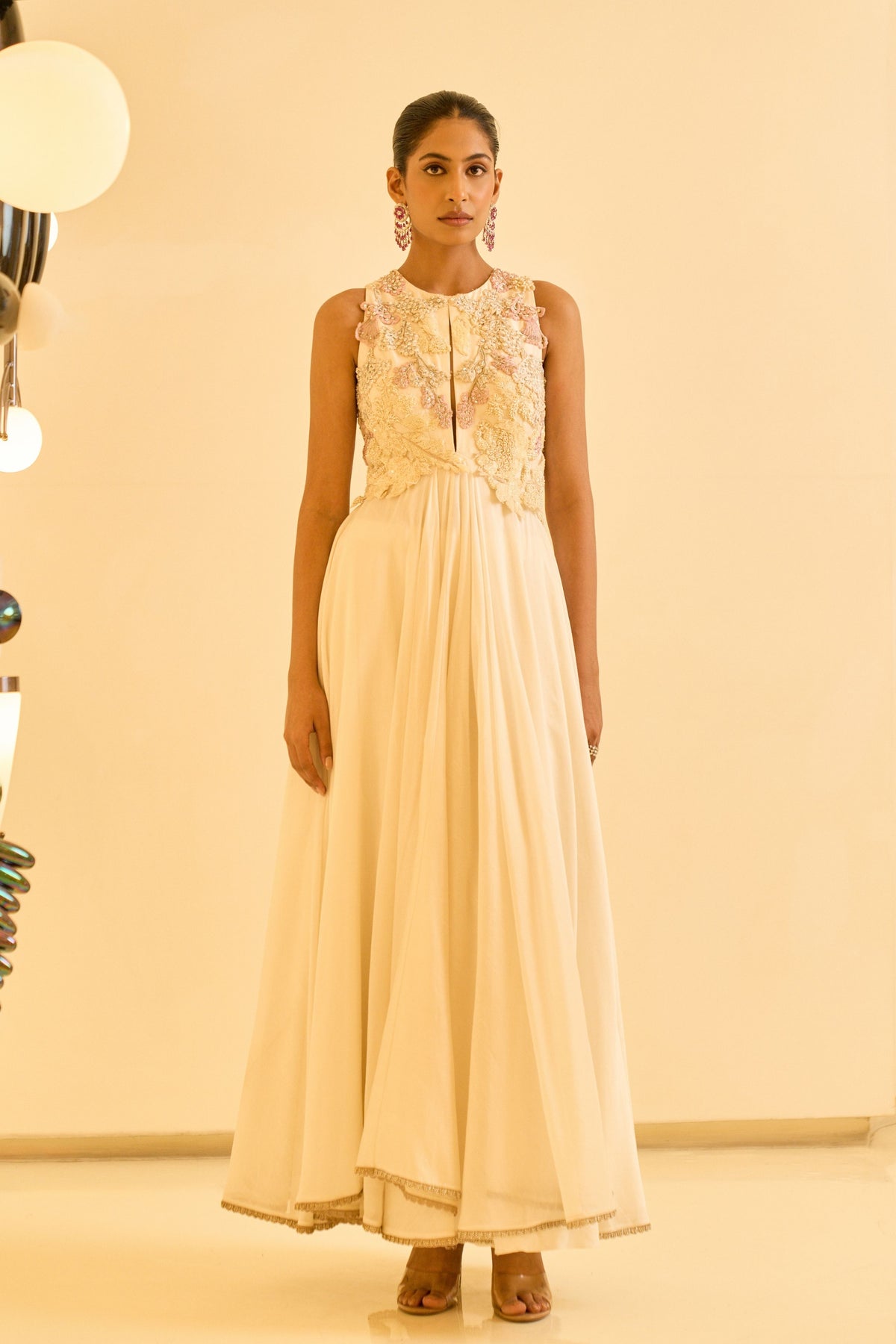 Ivory Blossom Anarkali Set