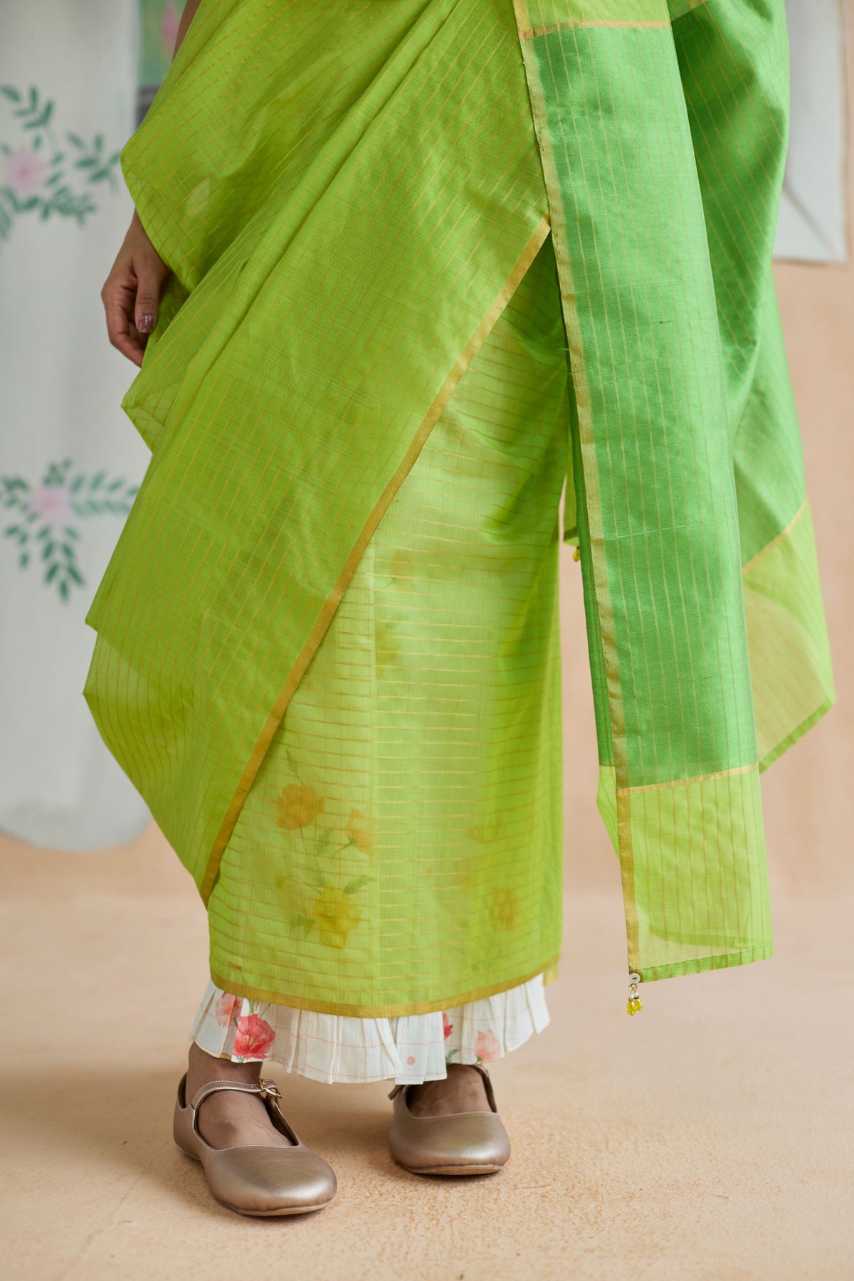 Fern Trail Chanderi Sari