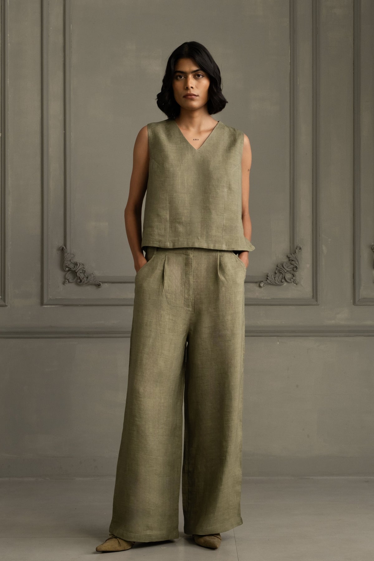 Sage Appliqué Jacket Set