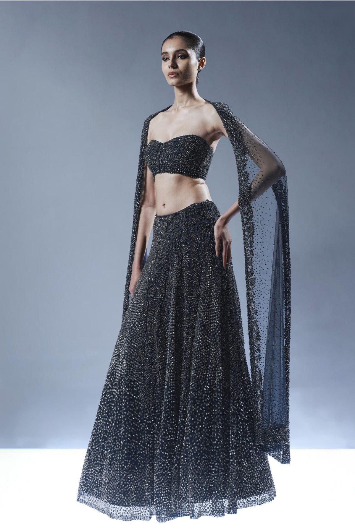 Midnight Noir Embellished Lehenga Set