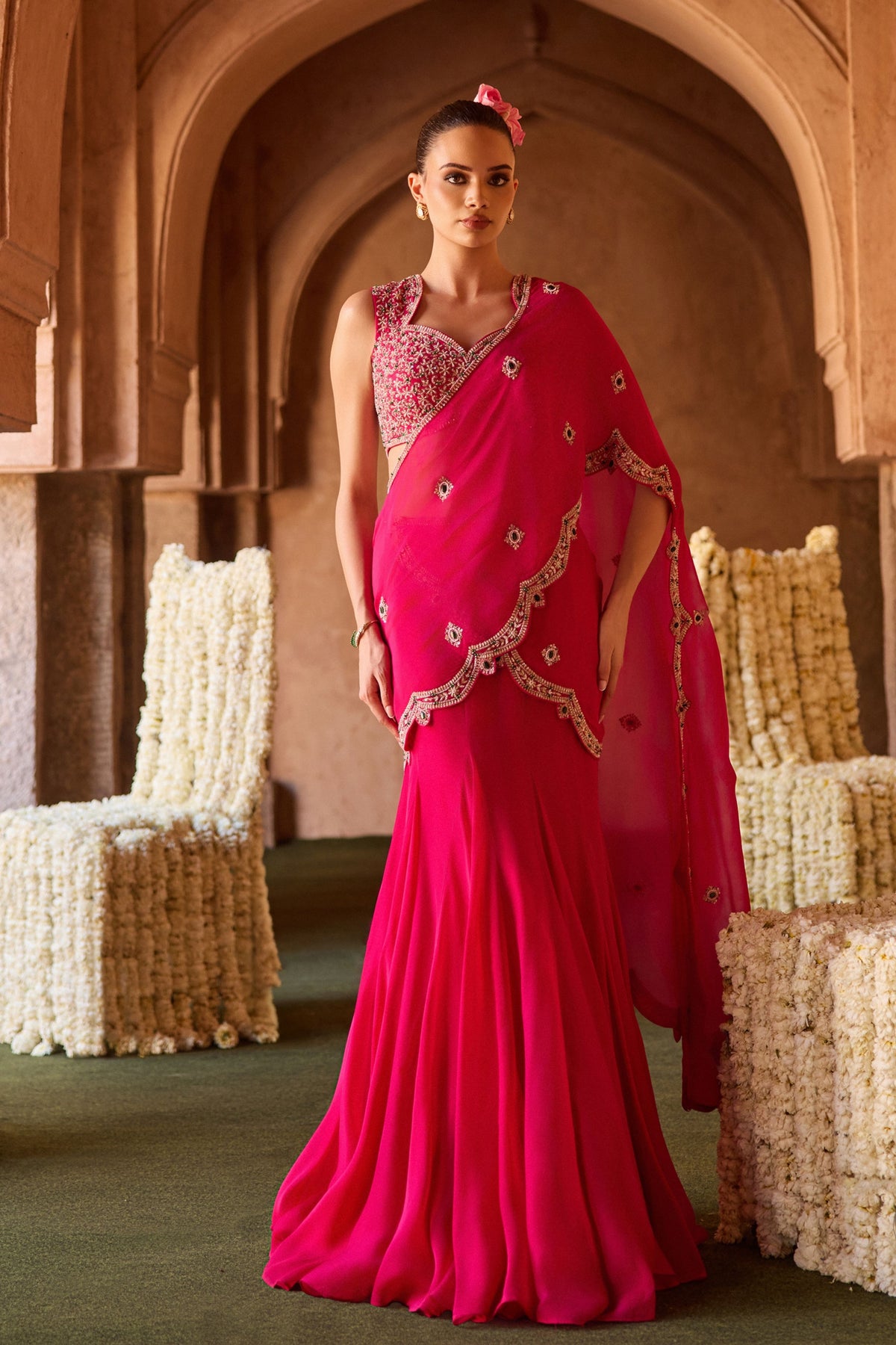 Tazmeen Draped Saree Set