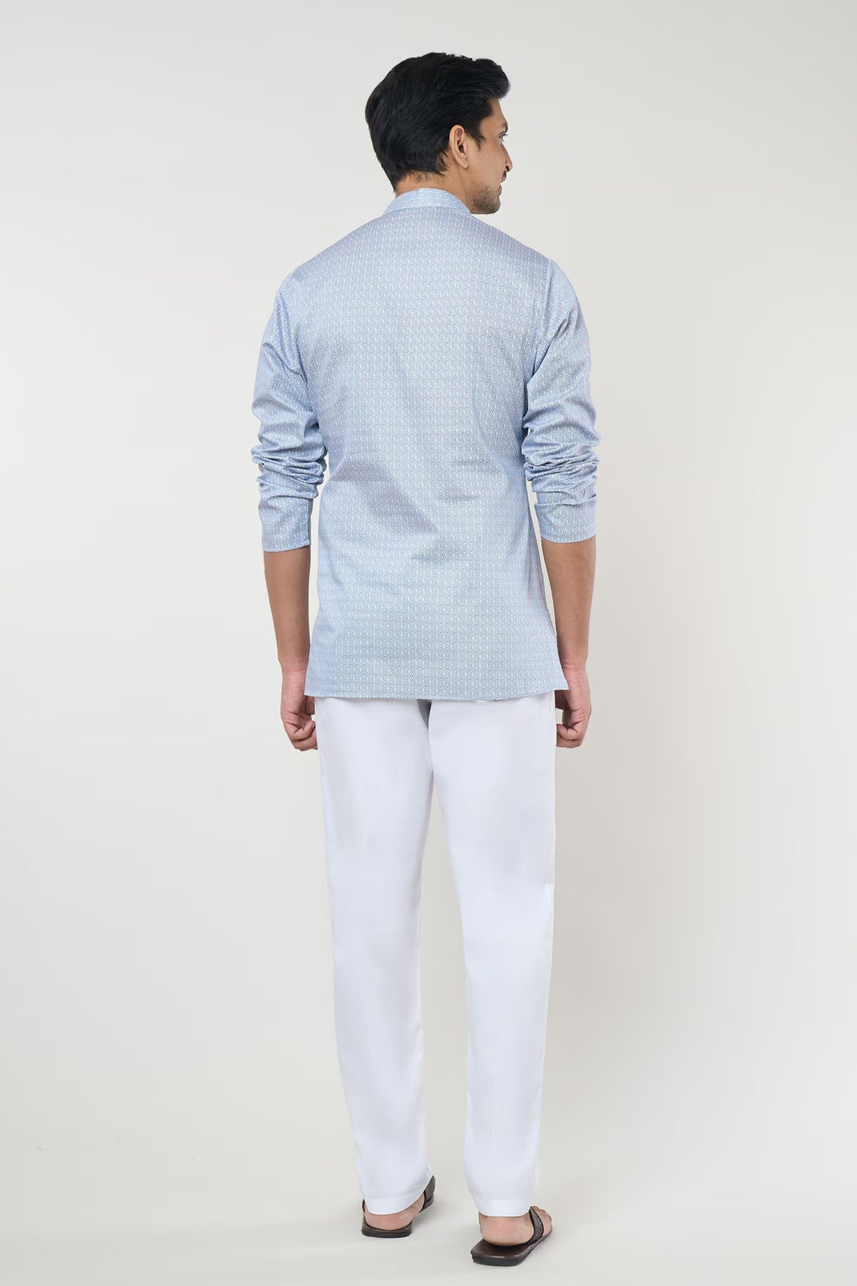 Blue Geometric Printed Shirt Set