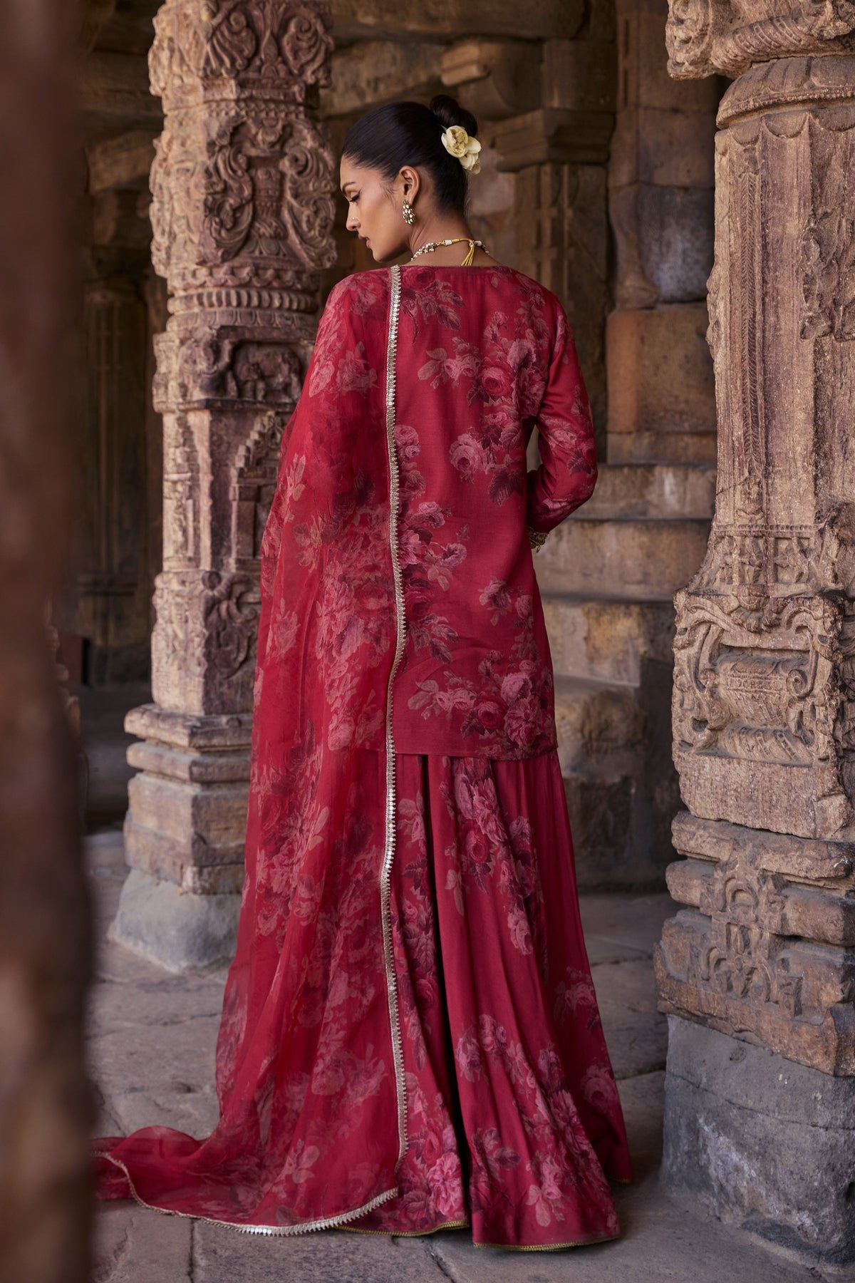 Gulbagh Coral Sharara Set
