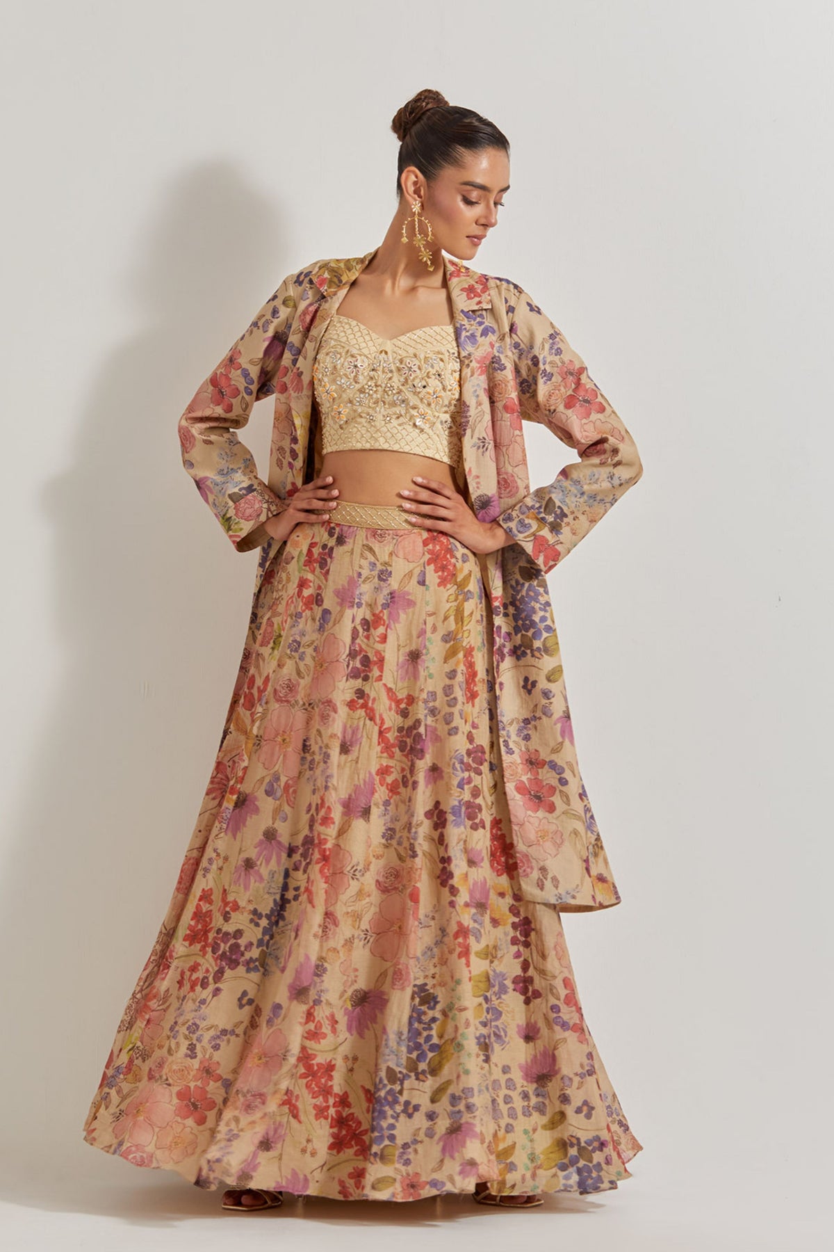 Tissue Chander Jacket Set