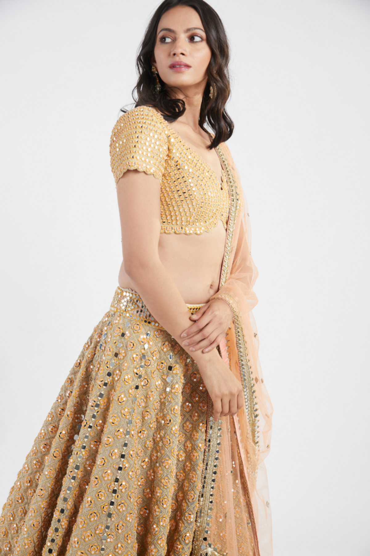 Beige lehenga set