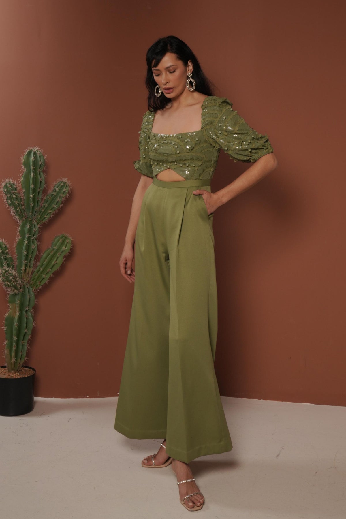 Sequinned Jumpsuit With Applique