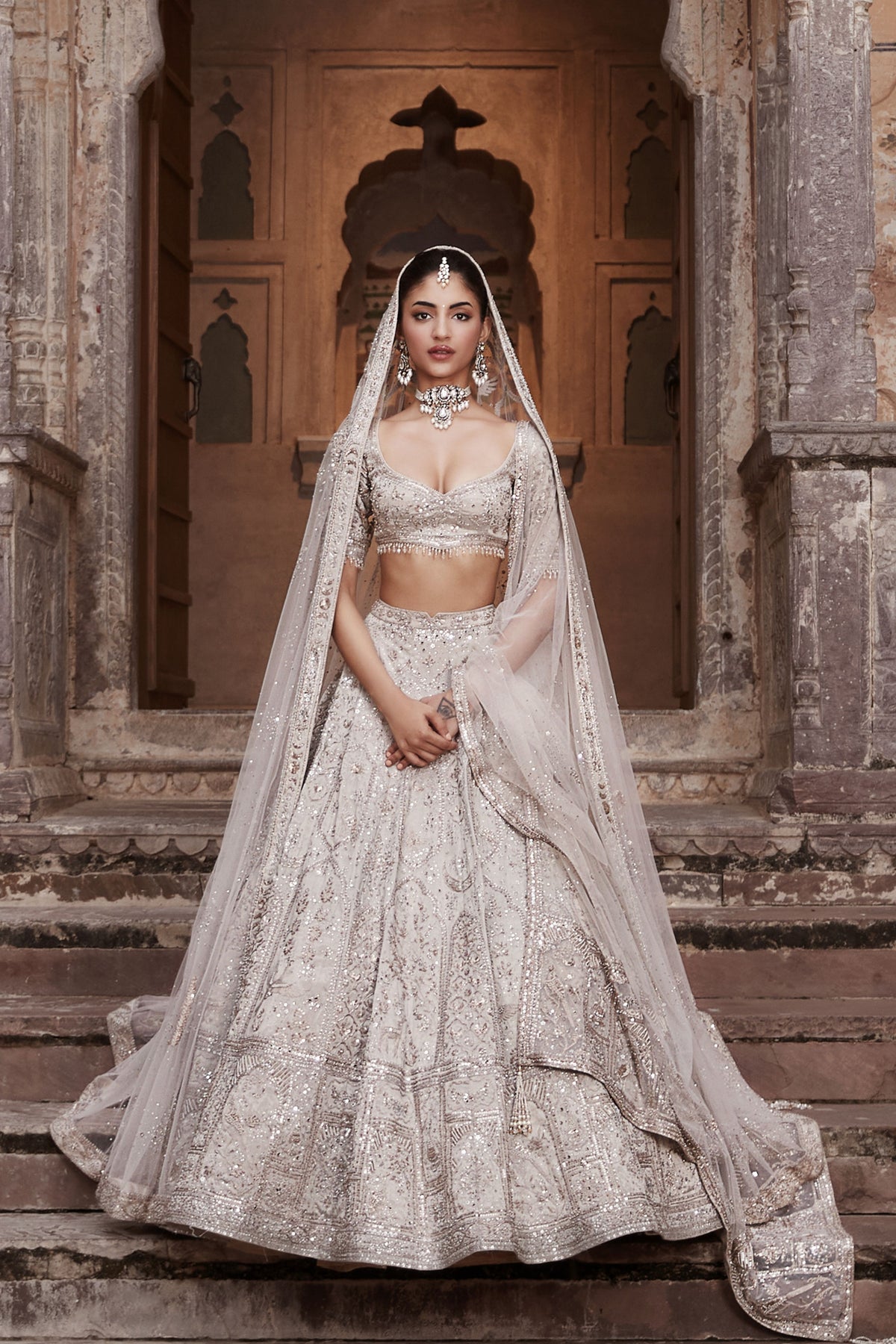 Silver Needle Holy Trinity Lehenga Set