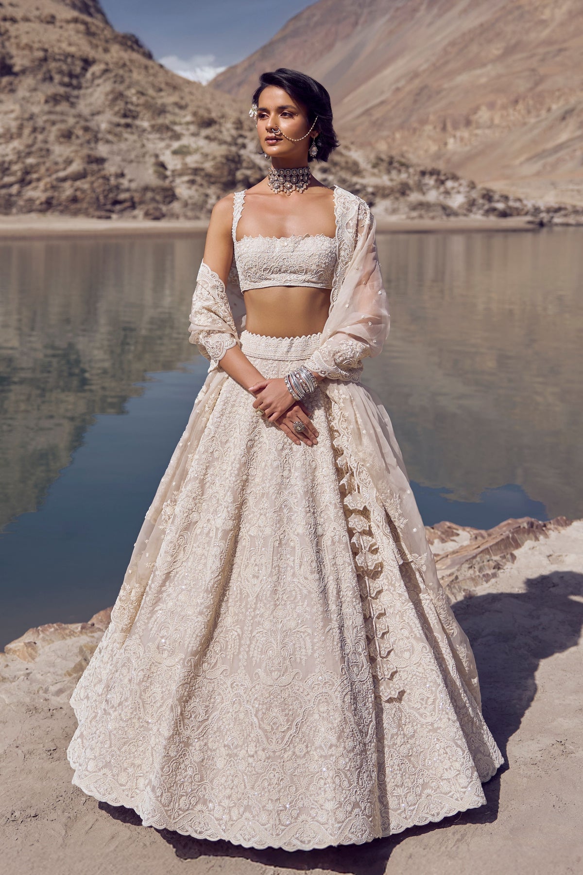 Carmine Lehenga Set