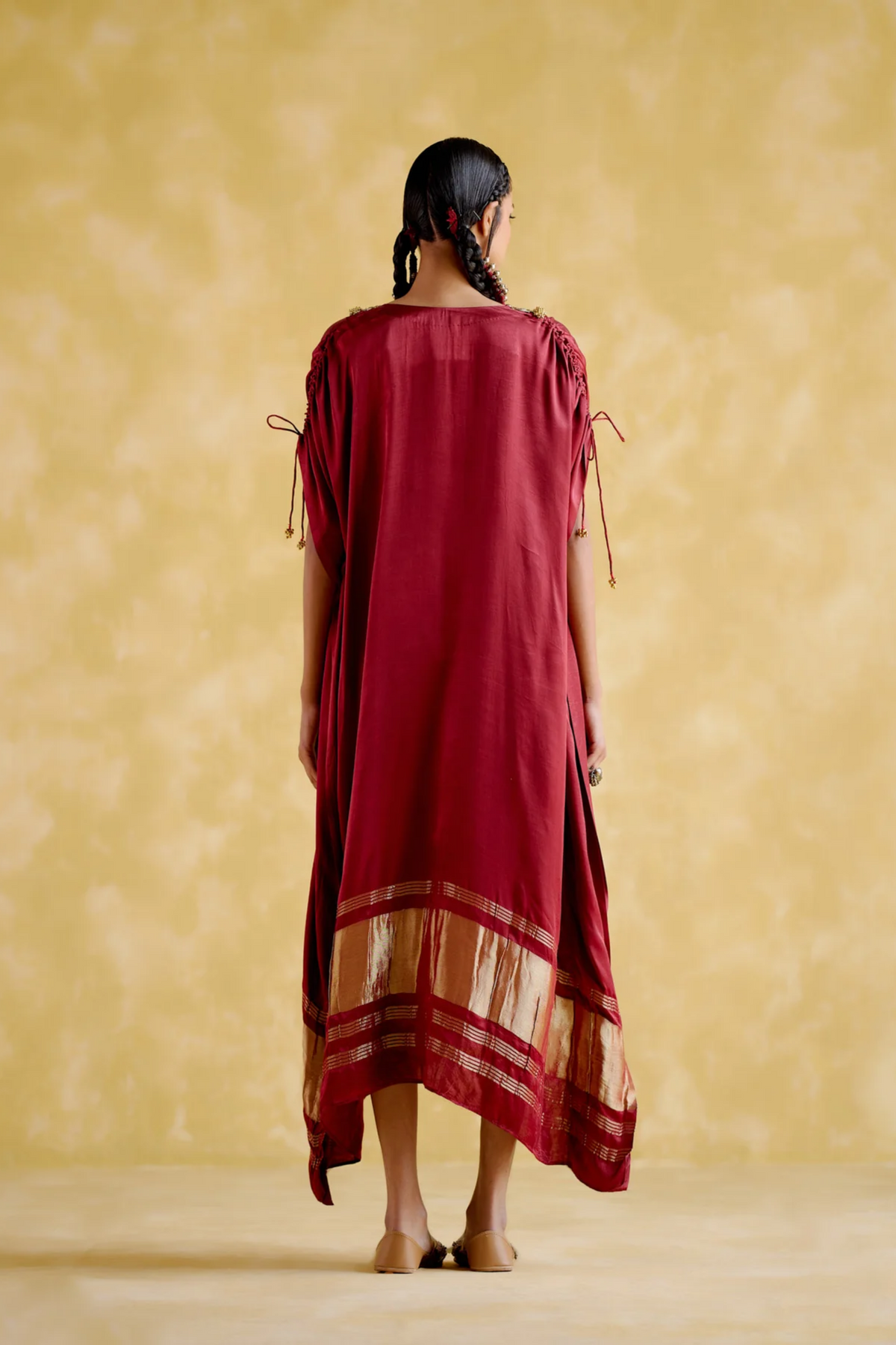 Amor Maroon Kaftan Dress