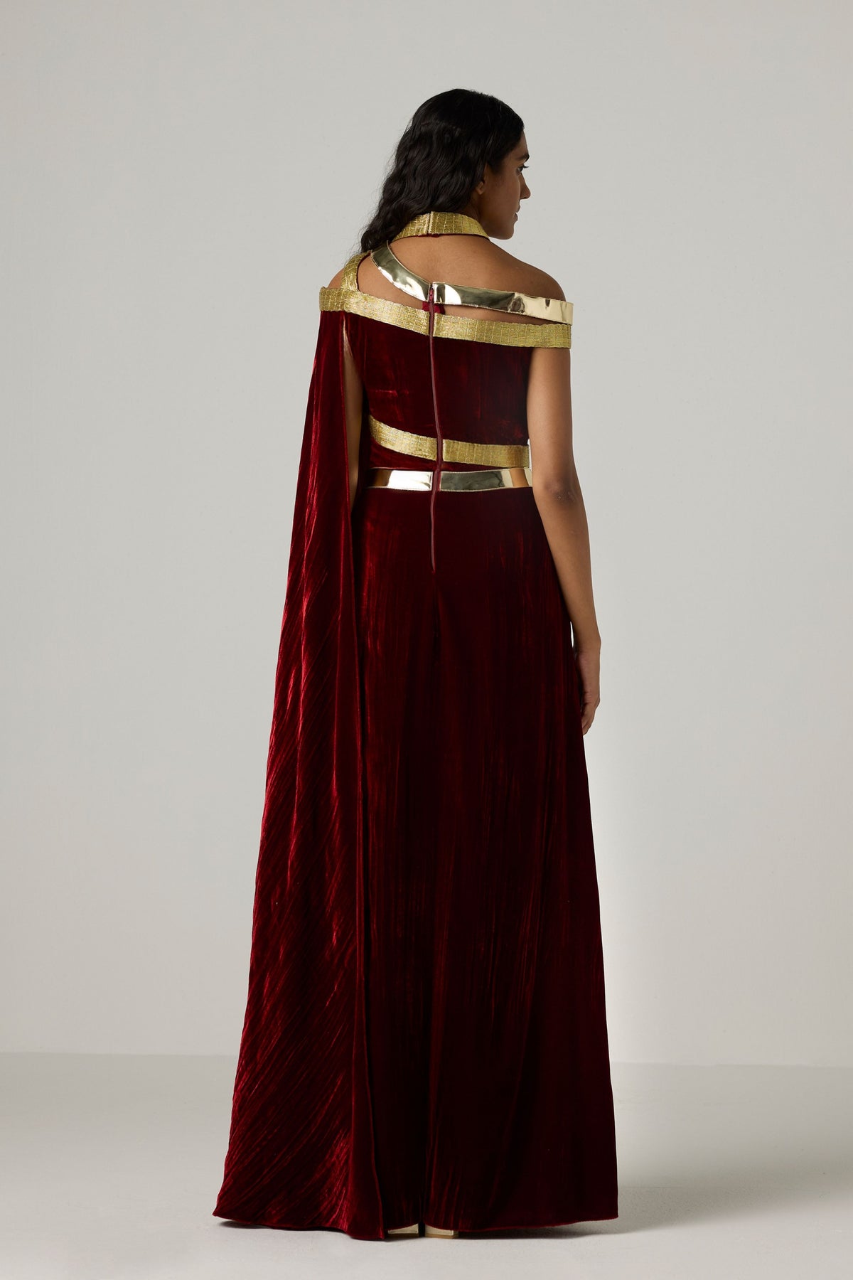 Velvet Metallic Wrap Dress
