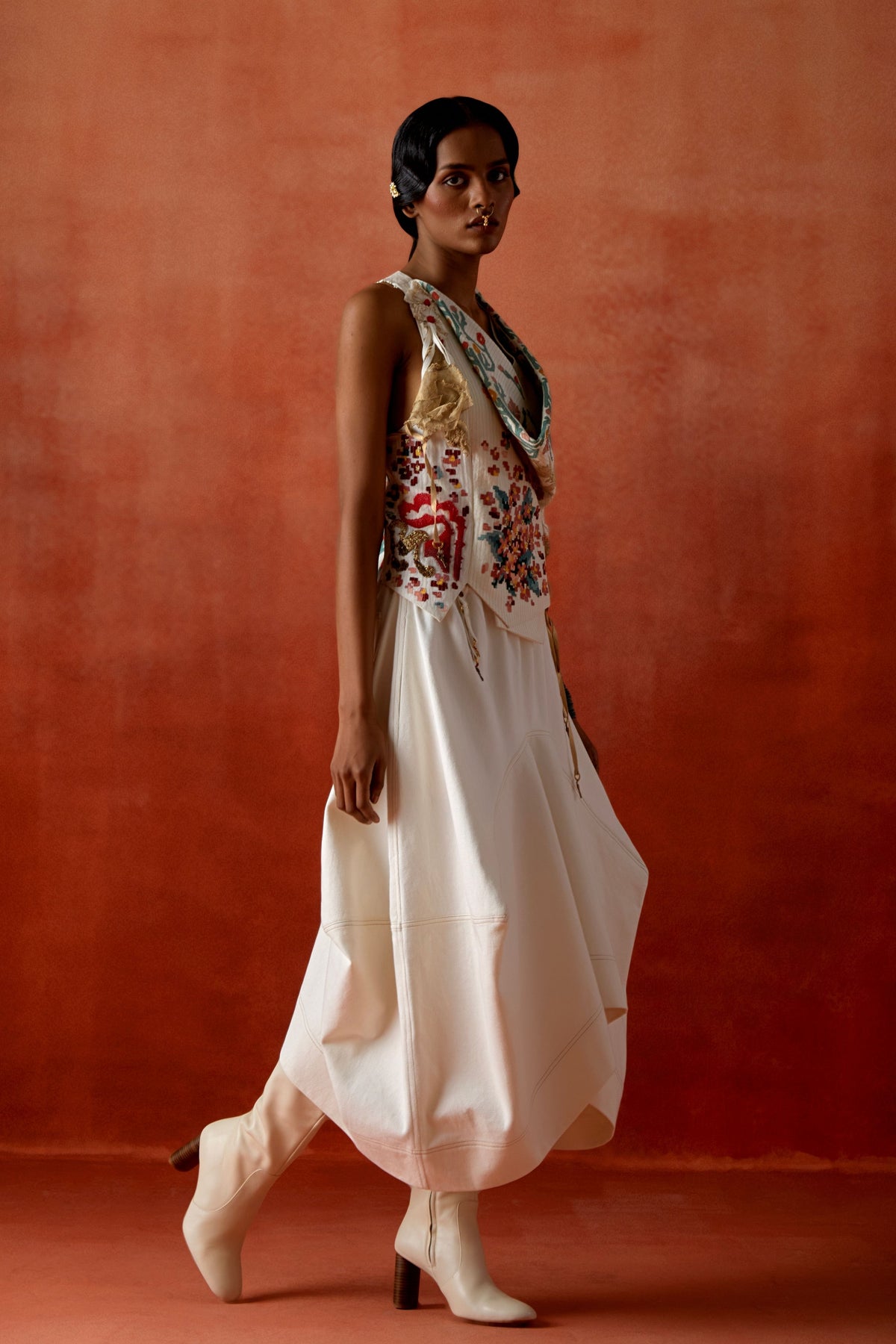 Denim Barrel Skirt Set