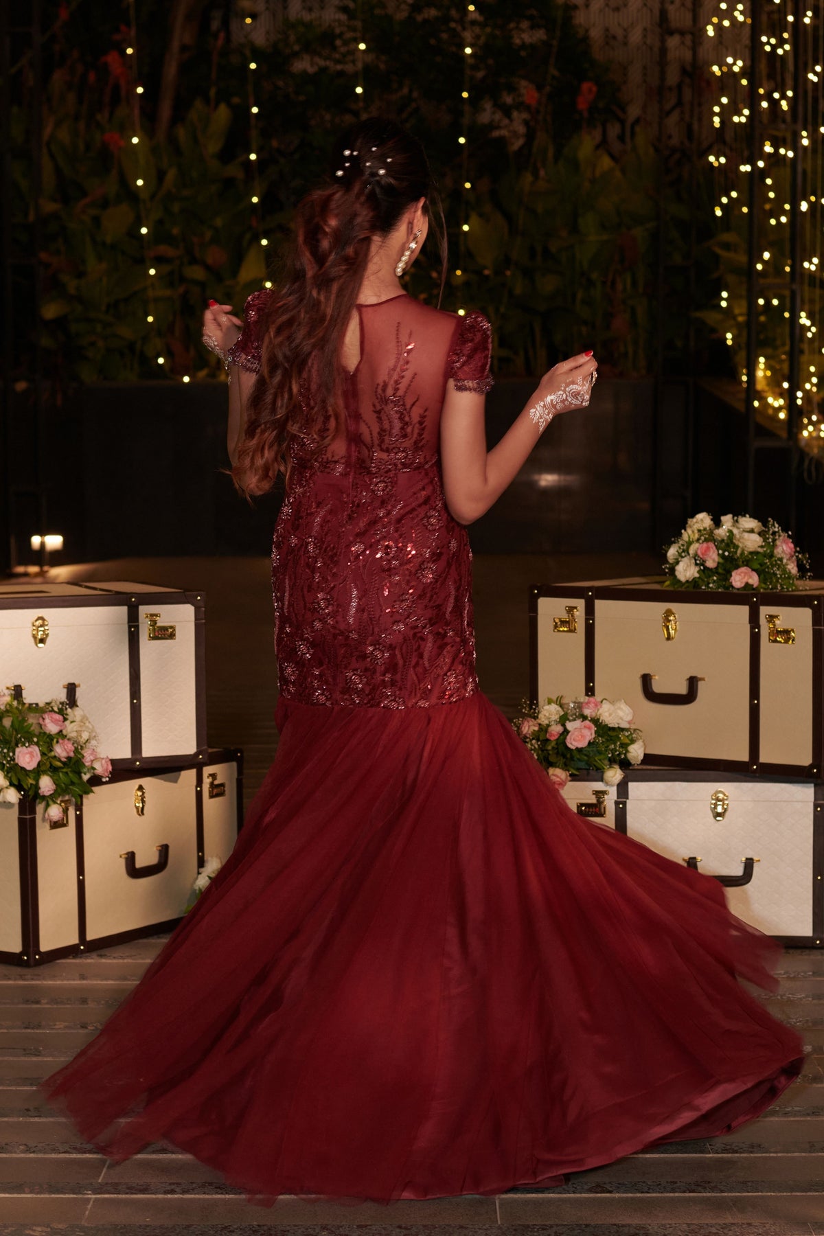 Maroon Midnight Mermaid Gown