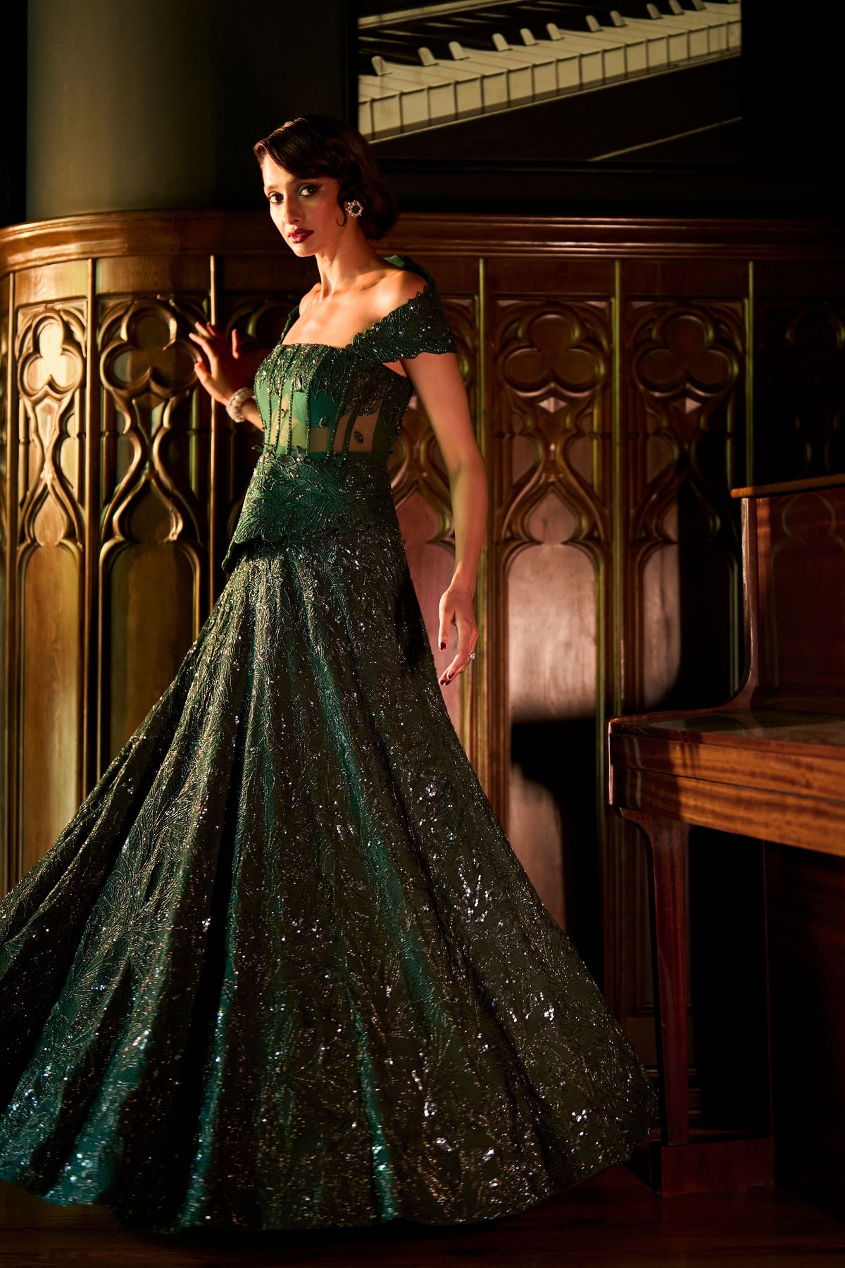 Emerald Martini Lehenga Set