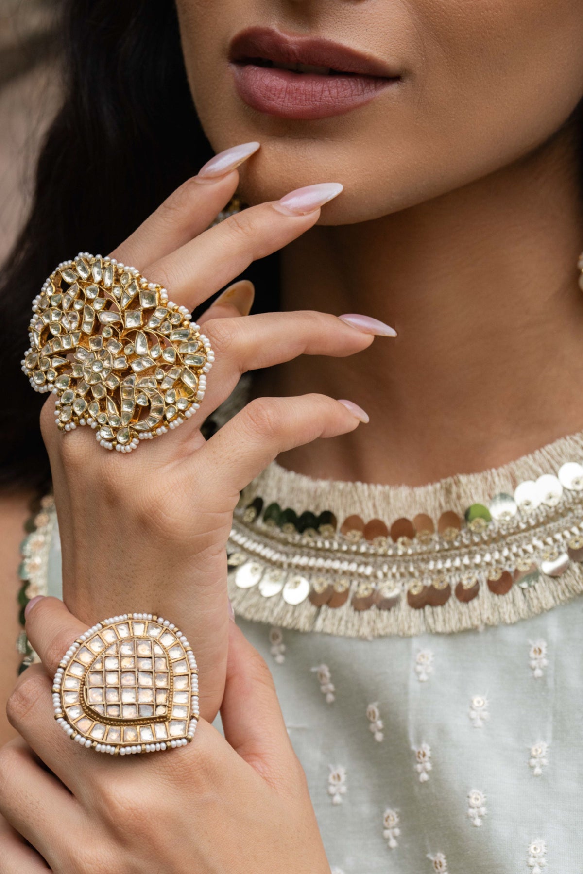 Mint Dots Sharara Set