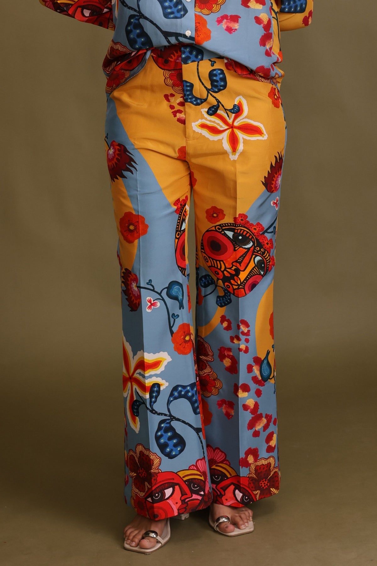 Wild Bloom  Printed Flared Trouser