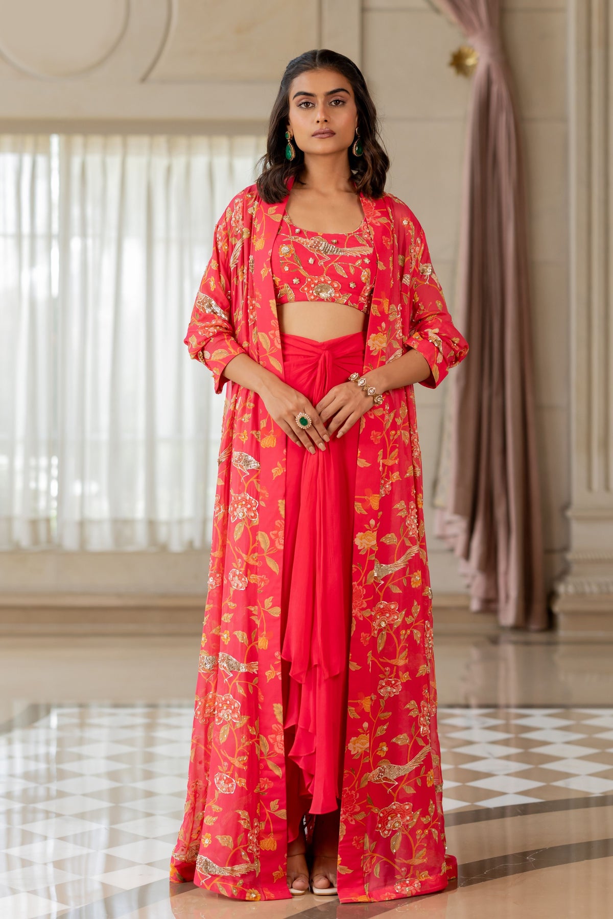 Halima Peony Pink Jacket Set