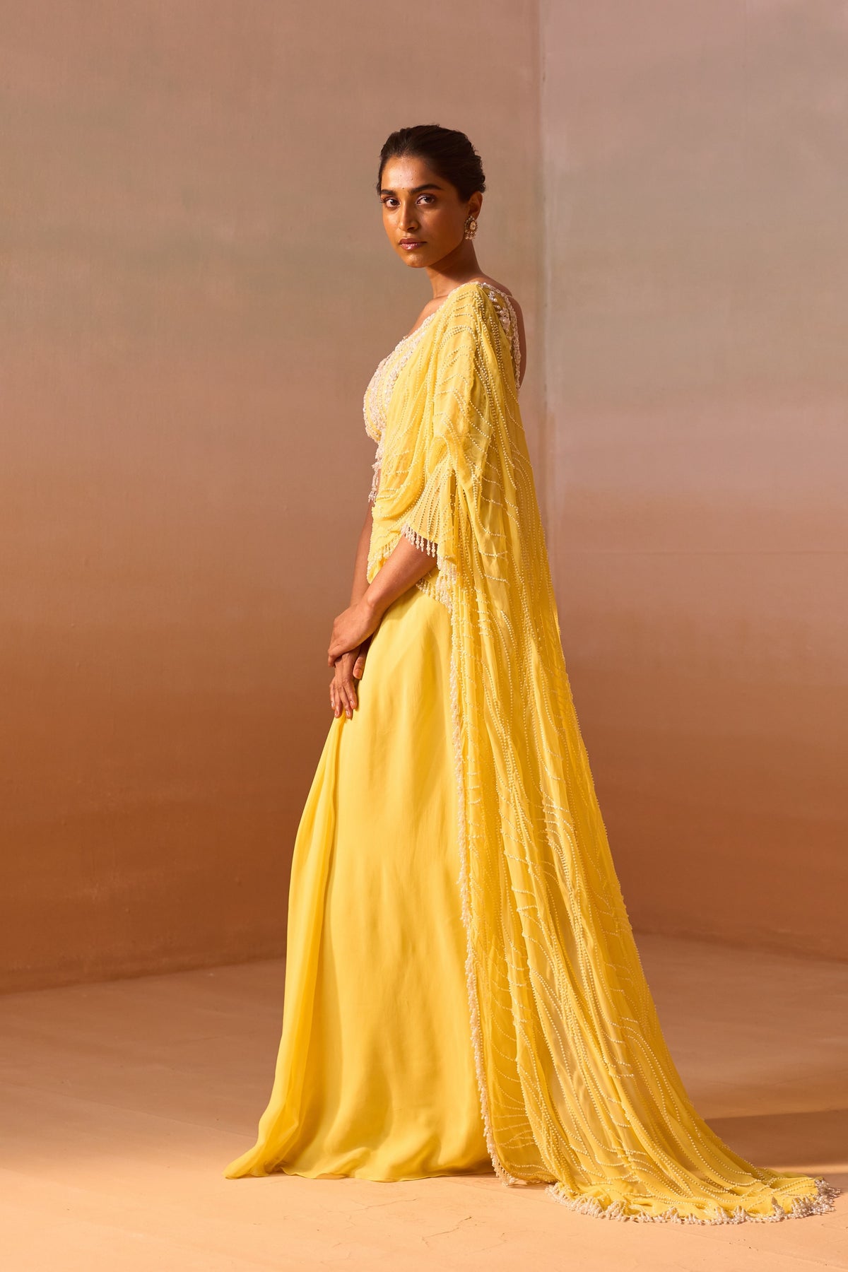 Yellow Georgette Saree