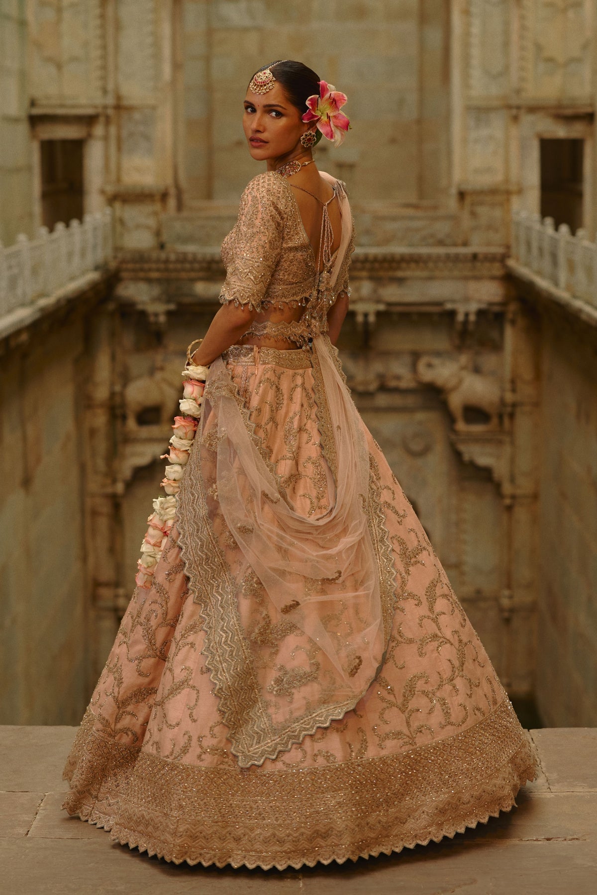 Peach Lehenga Set