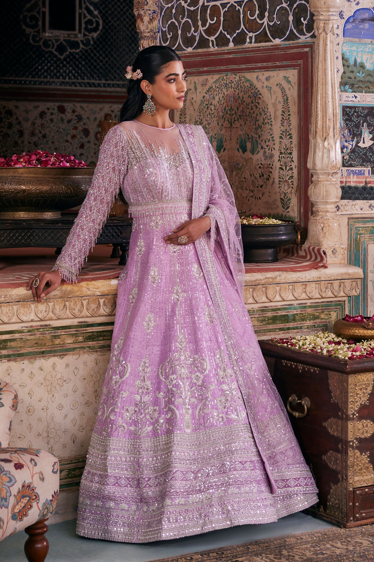 Lilac Noorani Anarkali Set