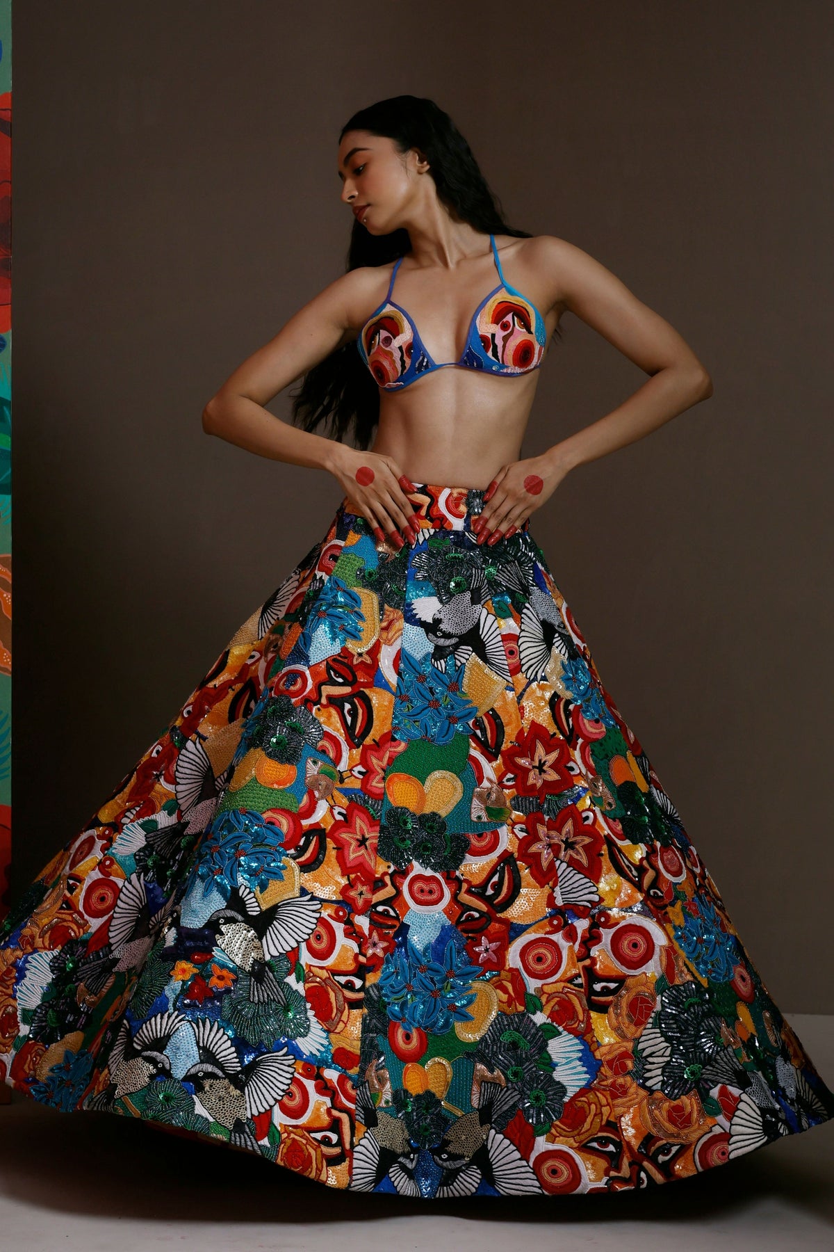 Forest Print 10 Kali Lehenga