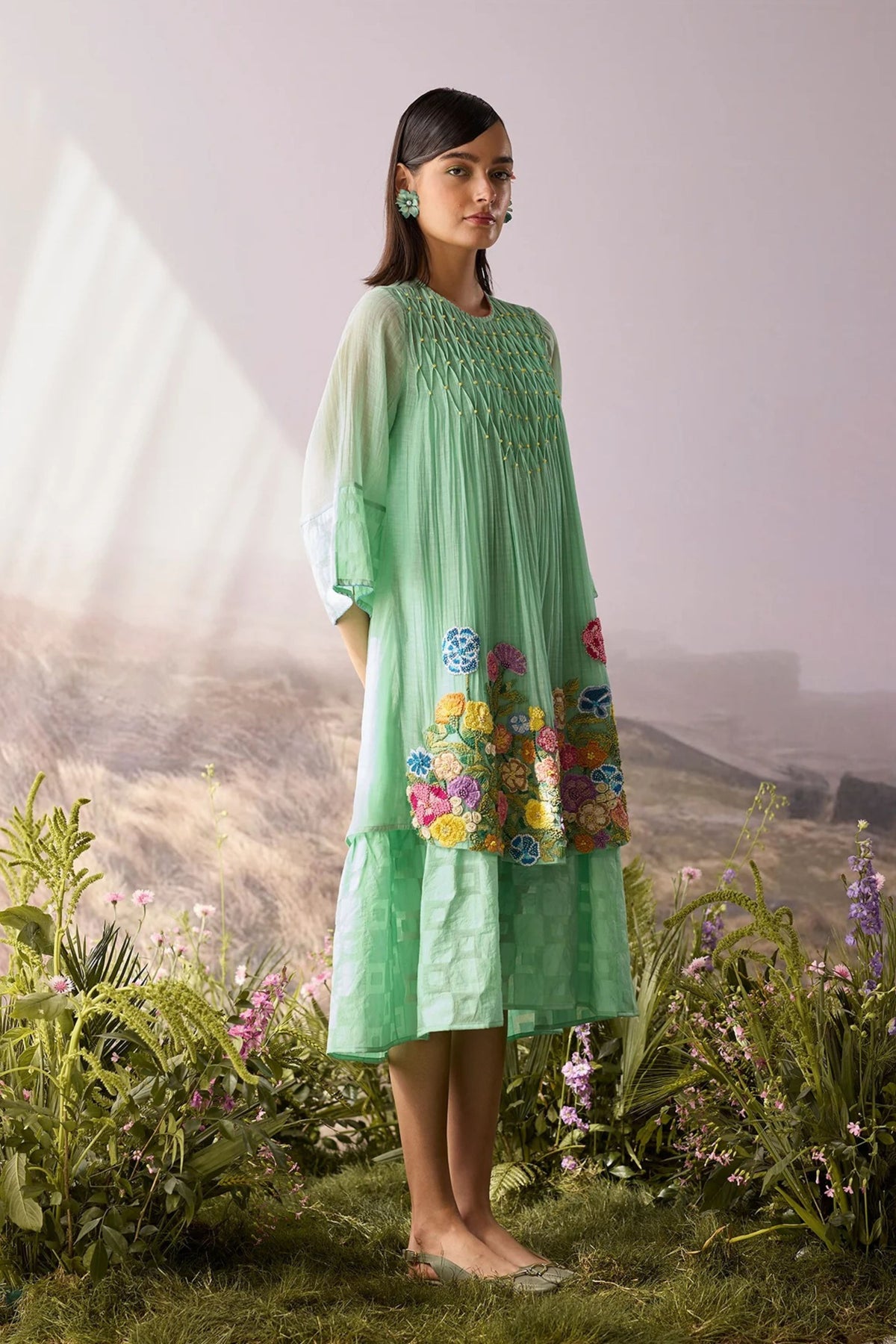Seaglass Smocked Dress