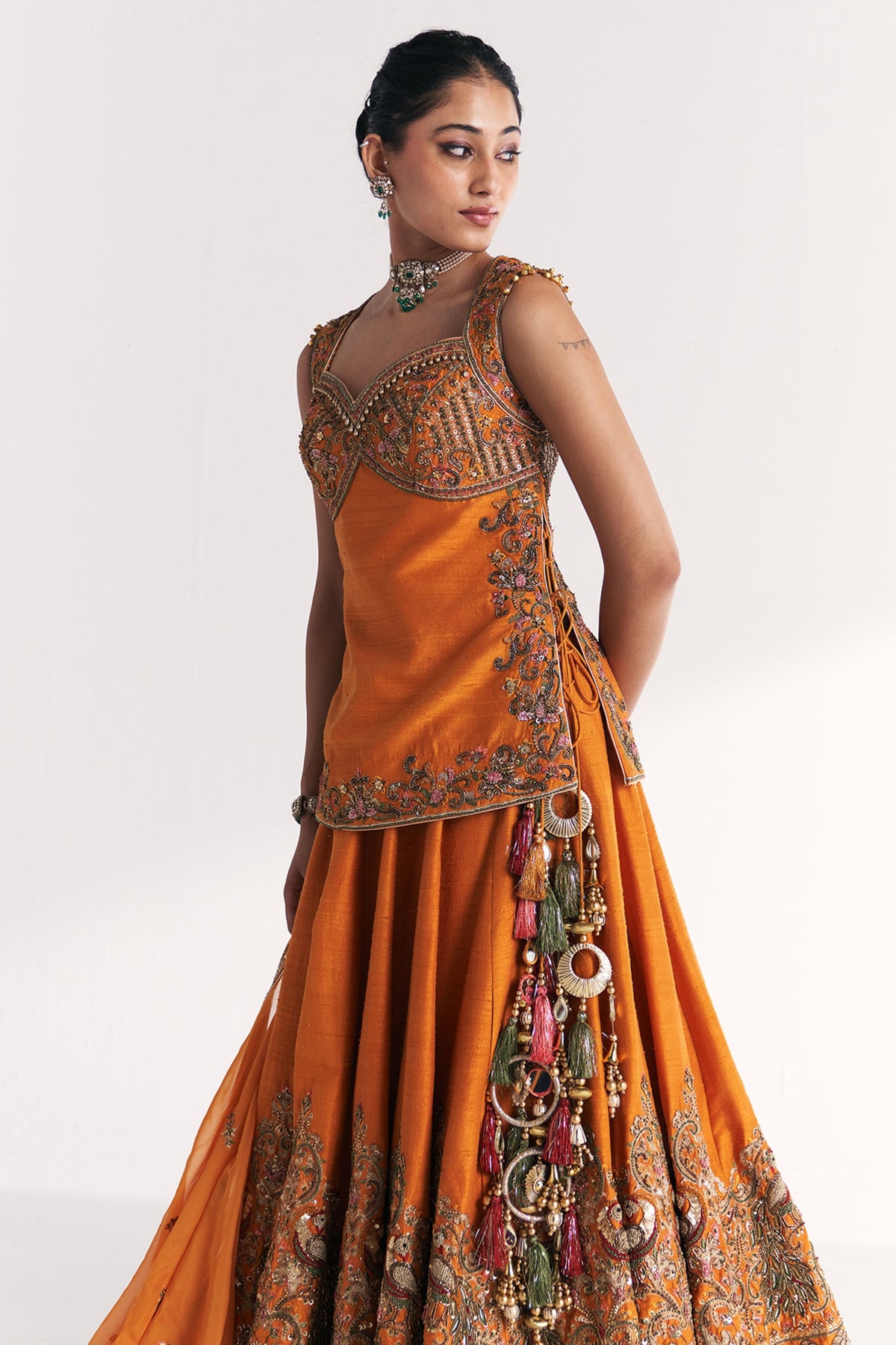 Mor Mustard Lehenga Set