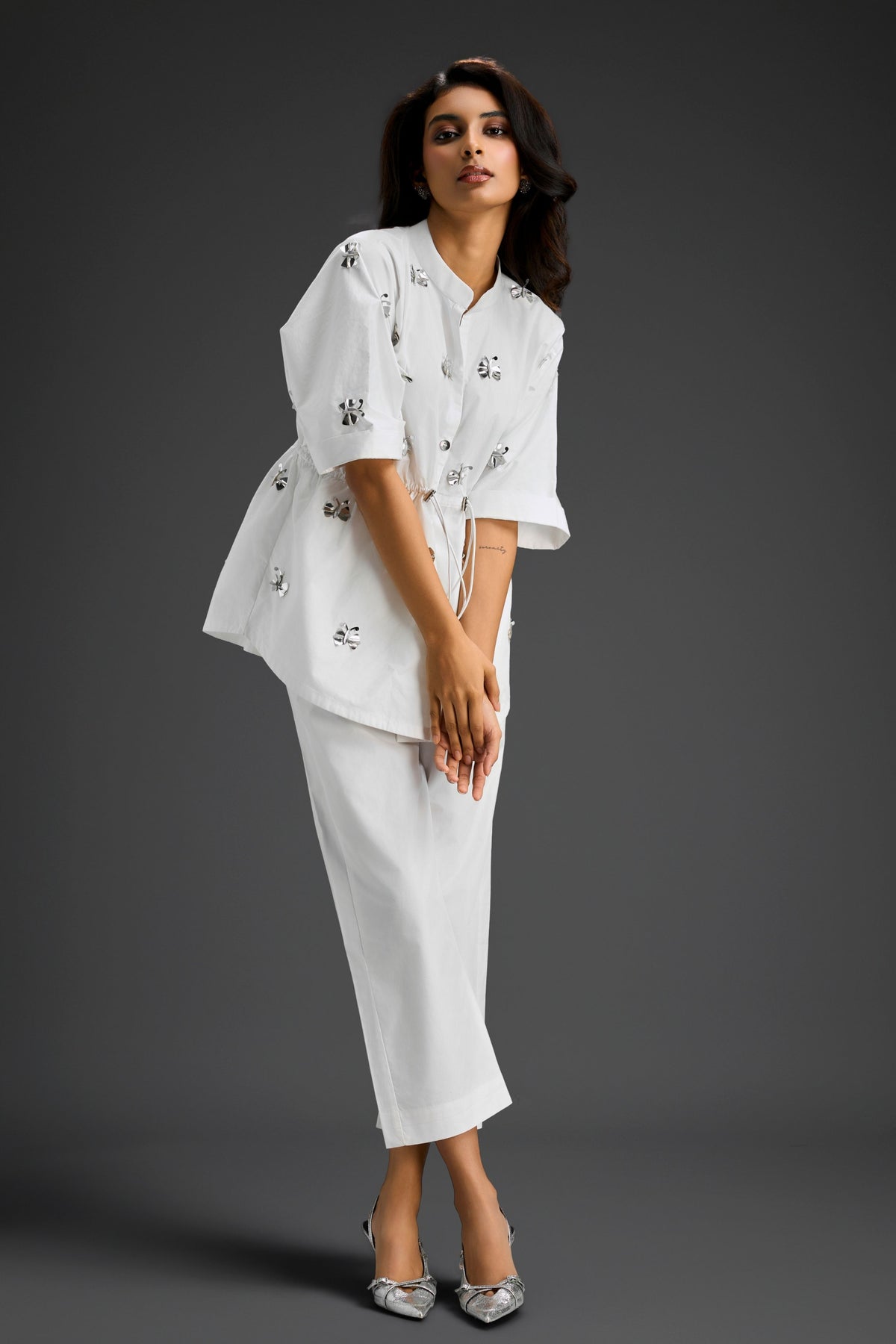White Embellished Co-ord Set