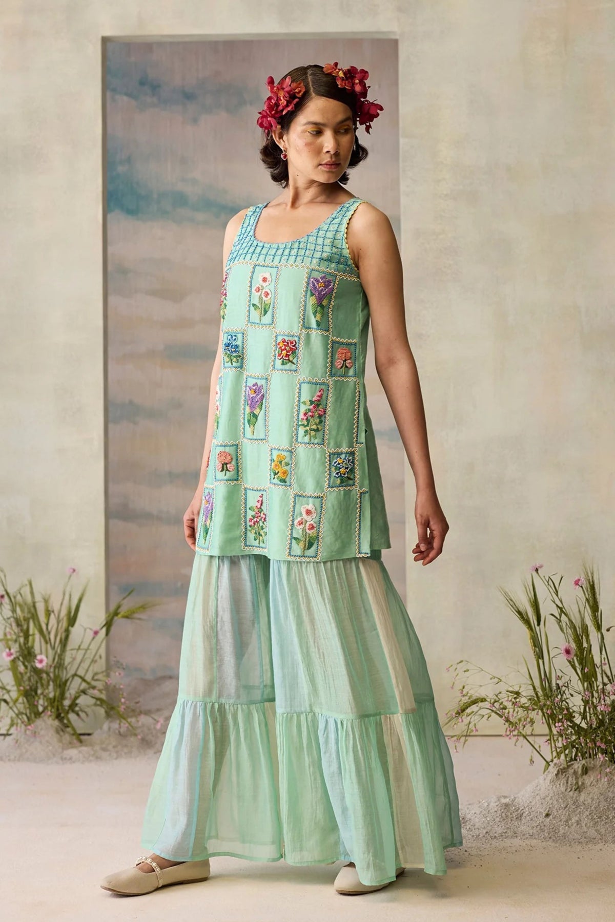 Seaglass Floral Kurta