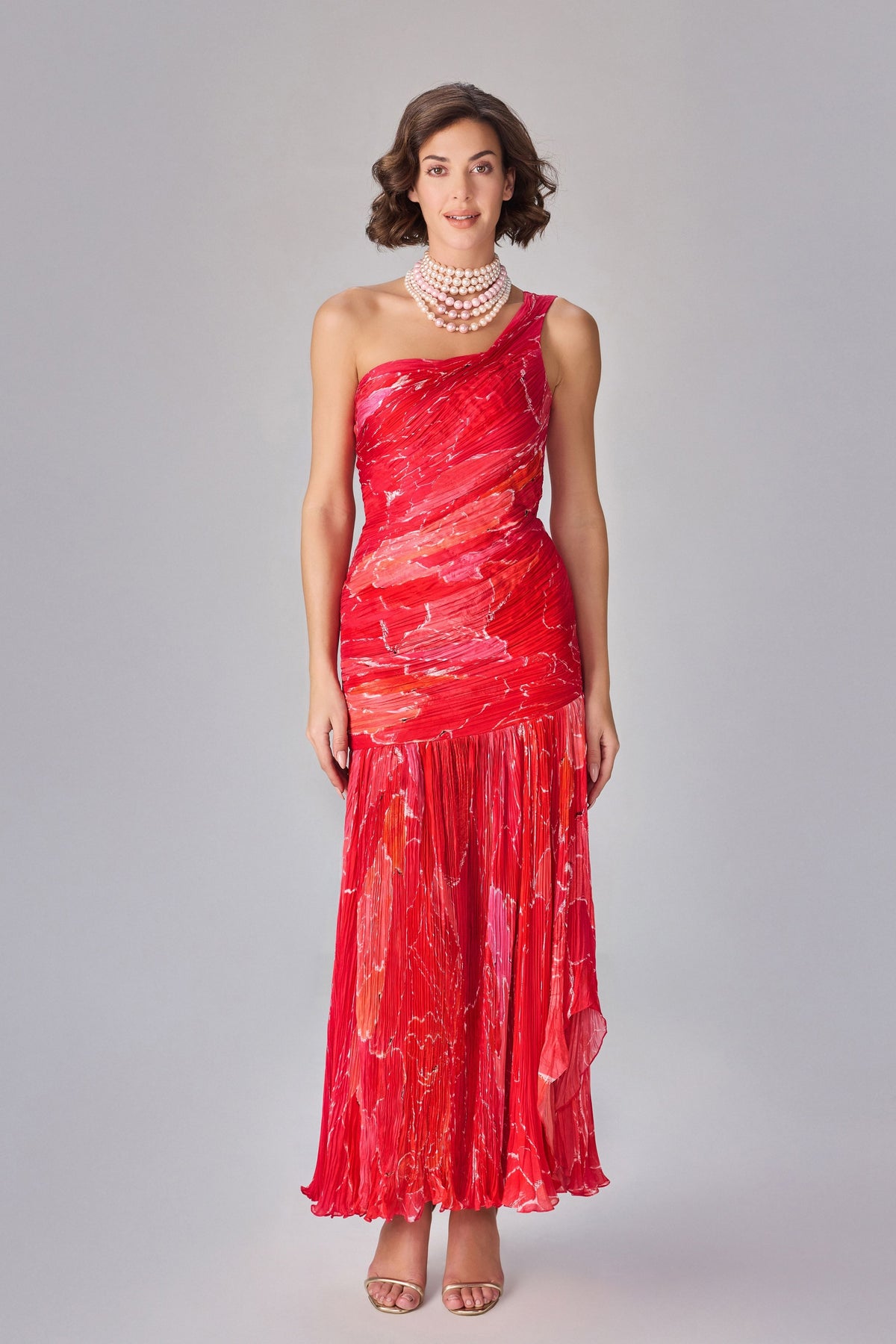 Pink Scratch Flower Raya Dress