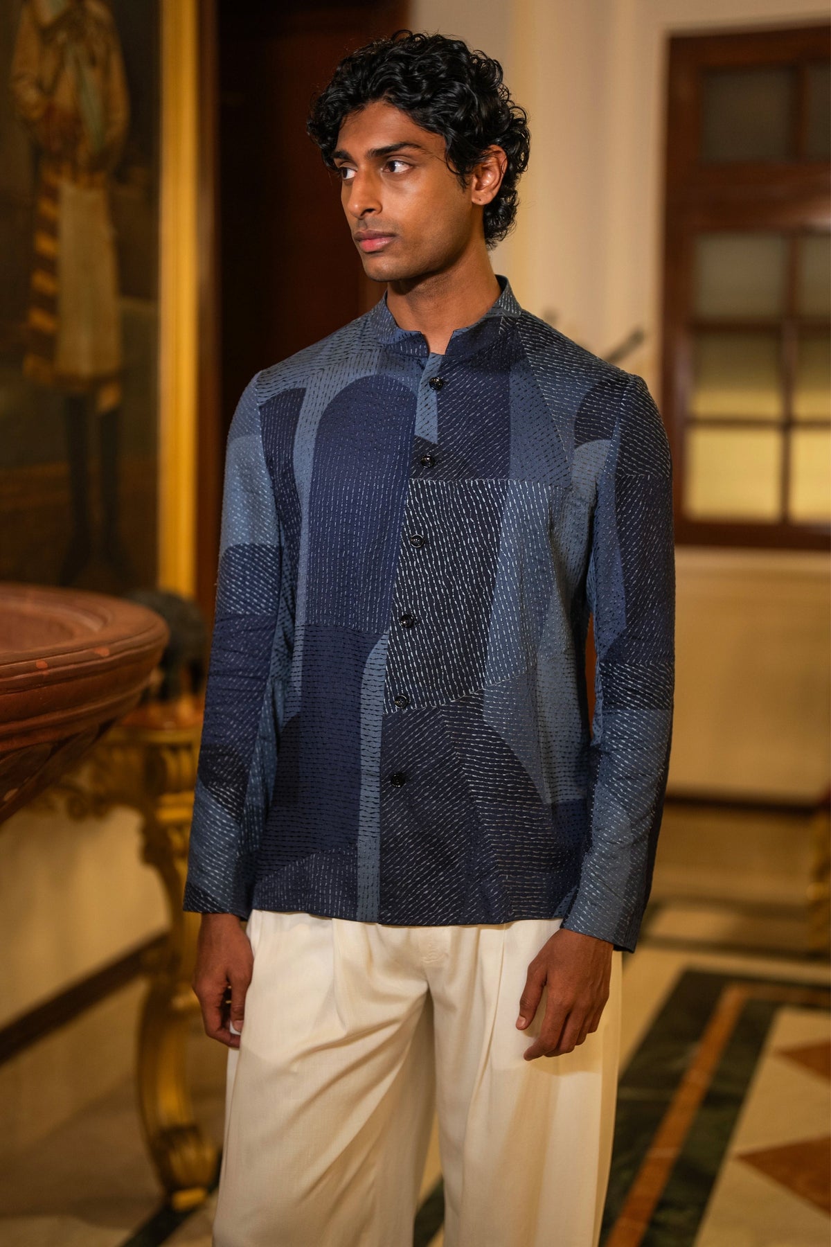 Abstract Embroidered Shirt